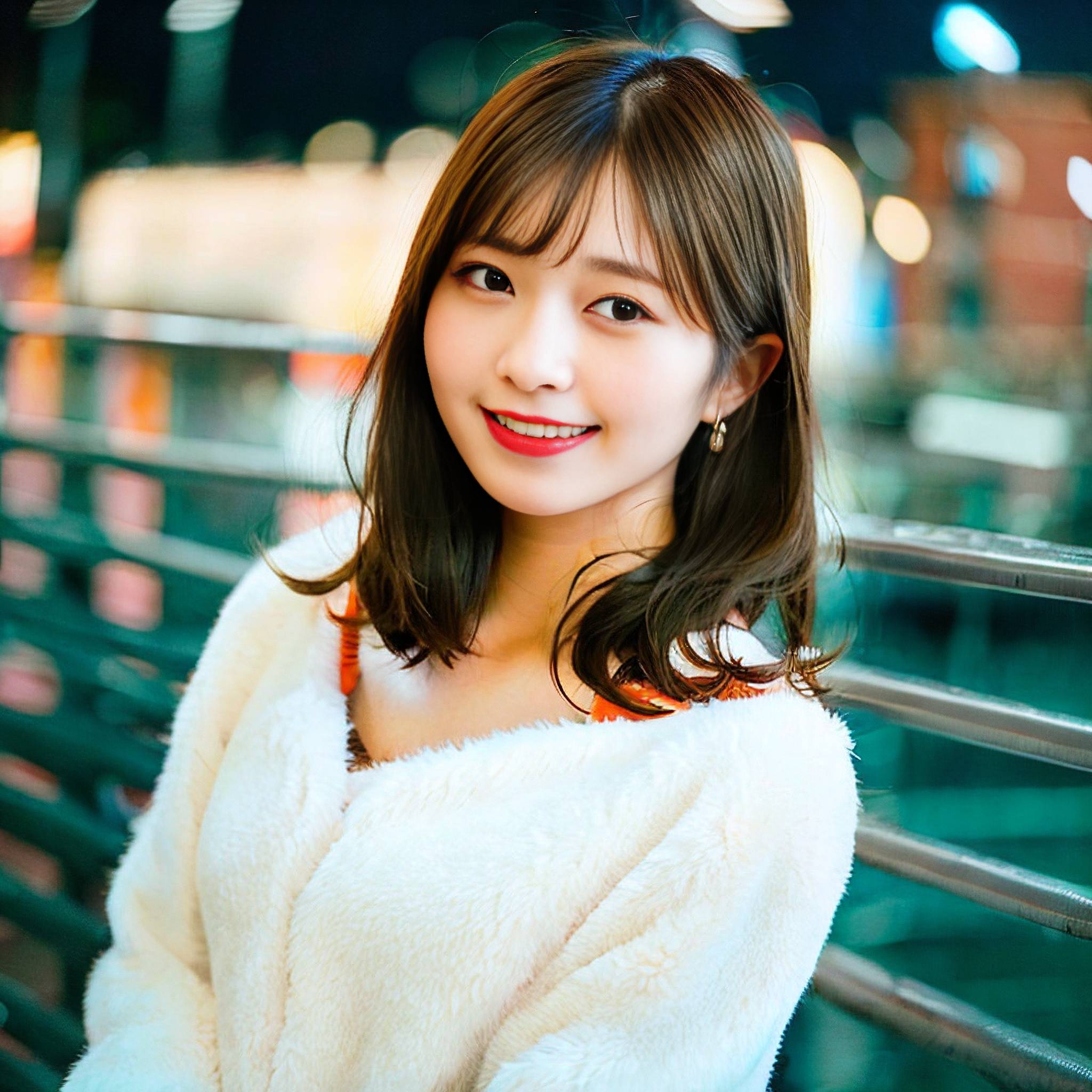 a woman smiles as she poses for a picture 