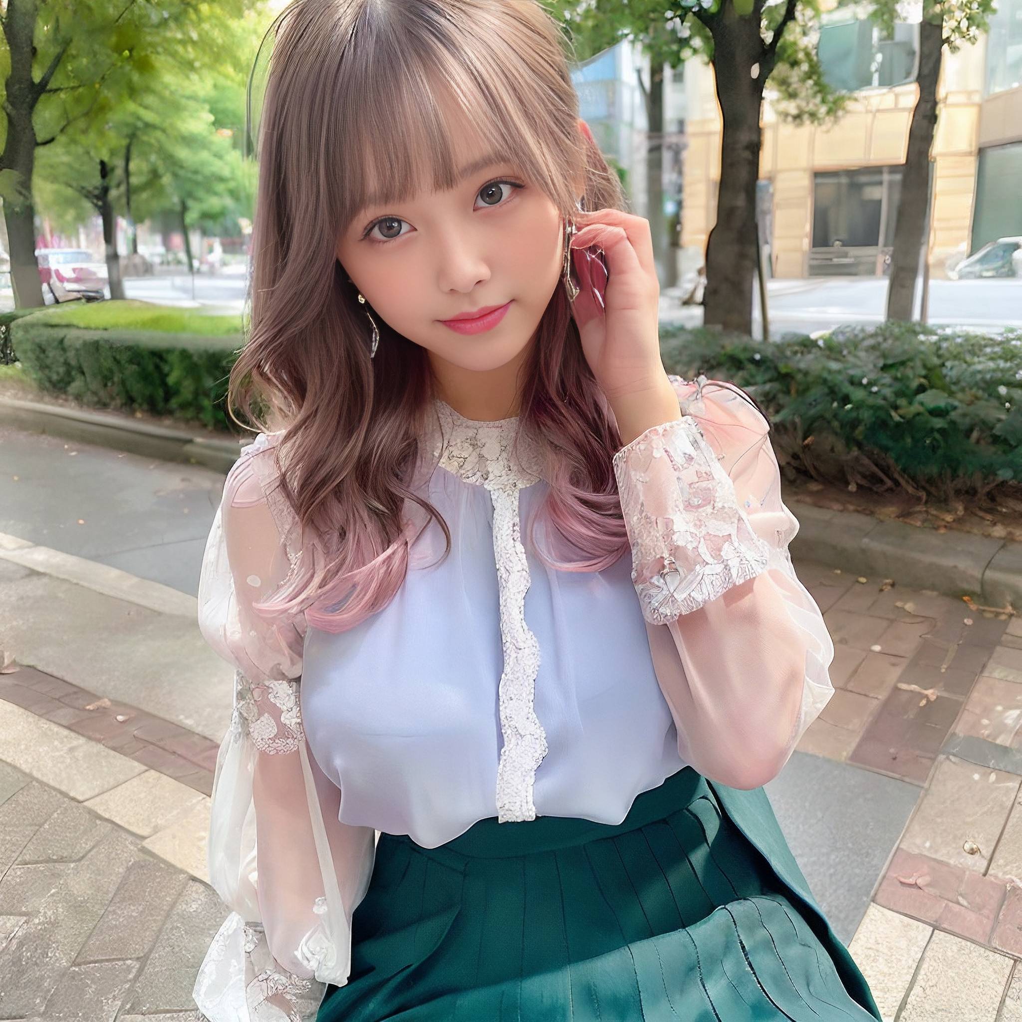 a young girl wearing a pink dress and holding a cell phone 