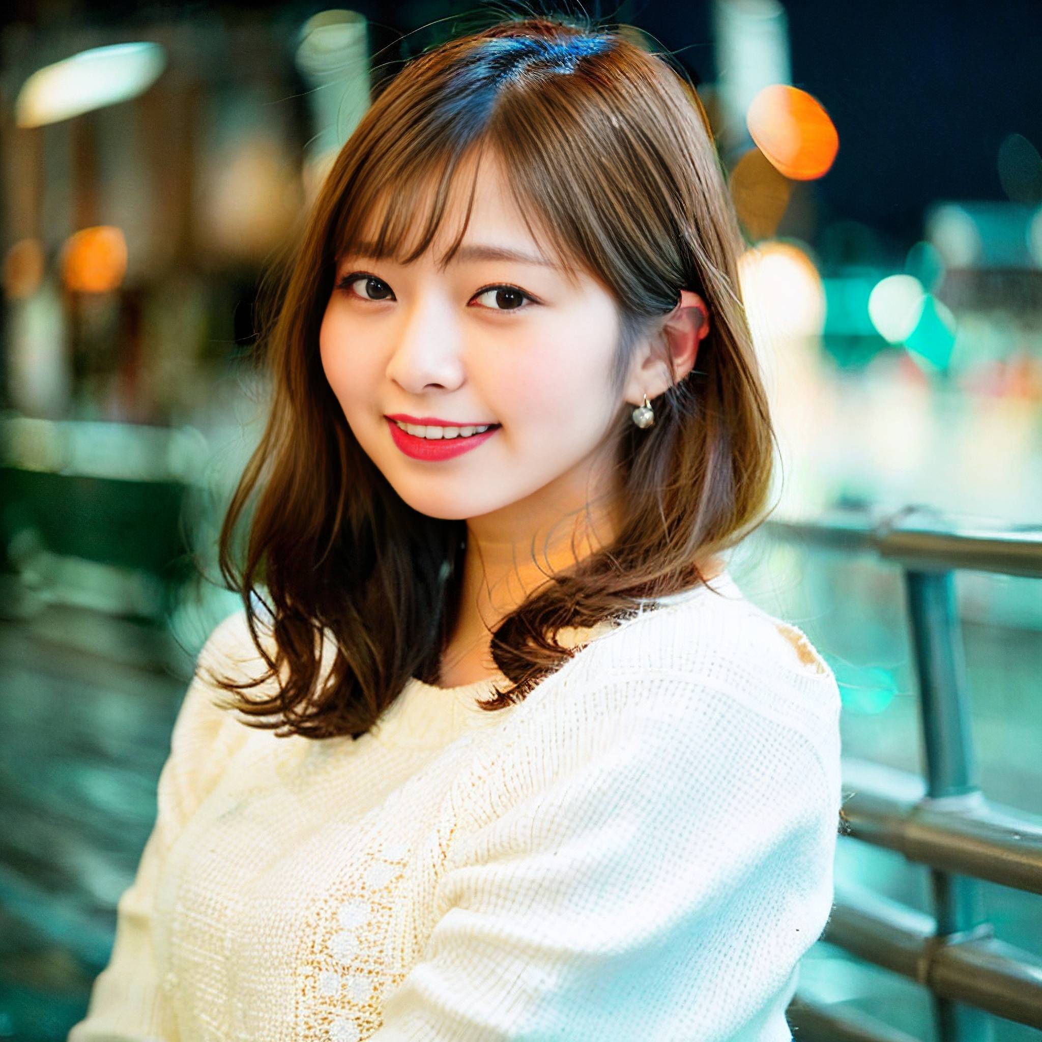 a woman smiles as she poses for a picture 