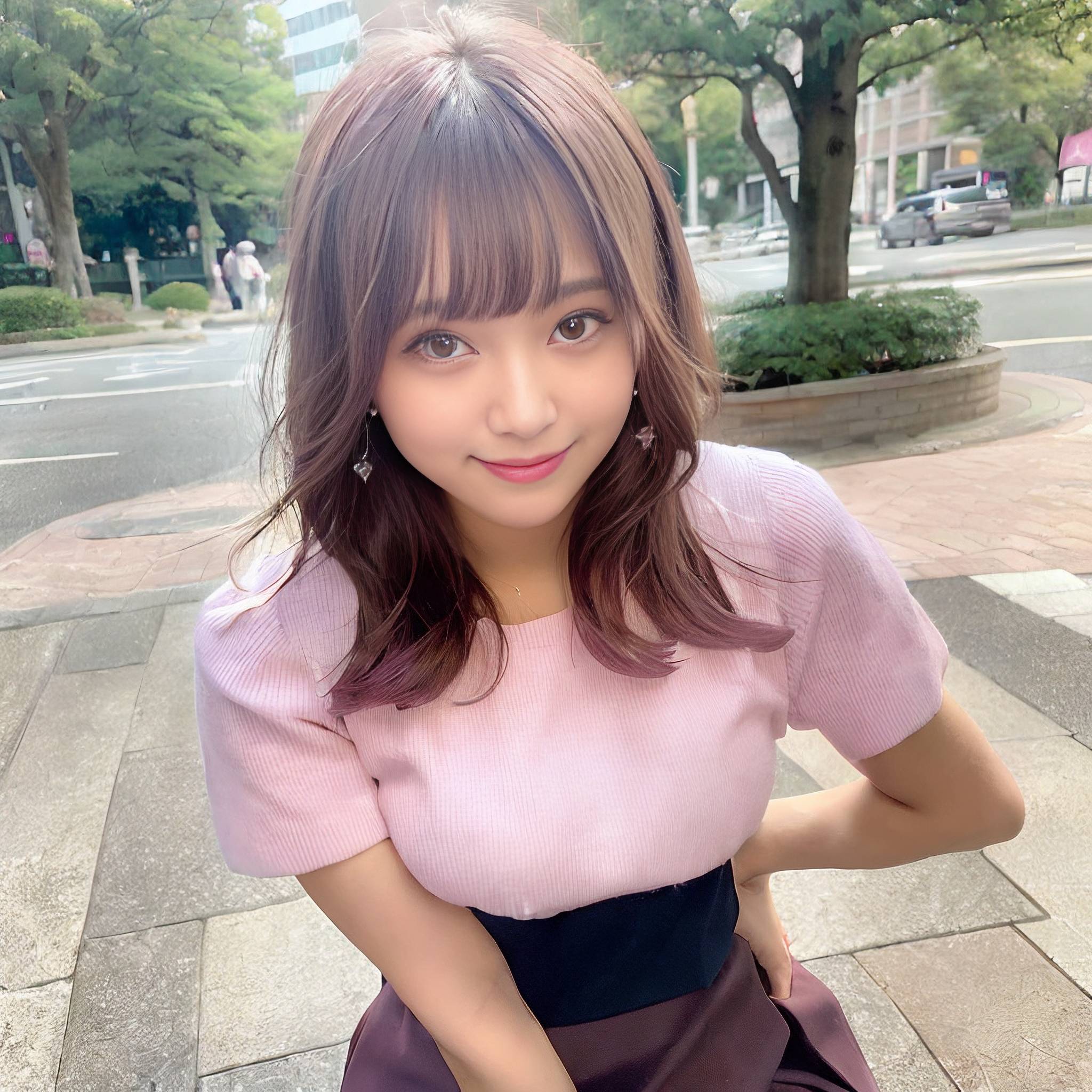 a young woman is posing for a picture 