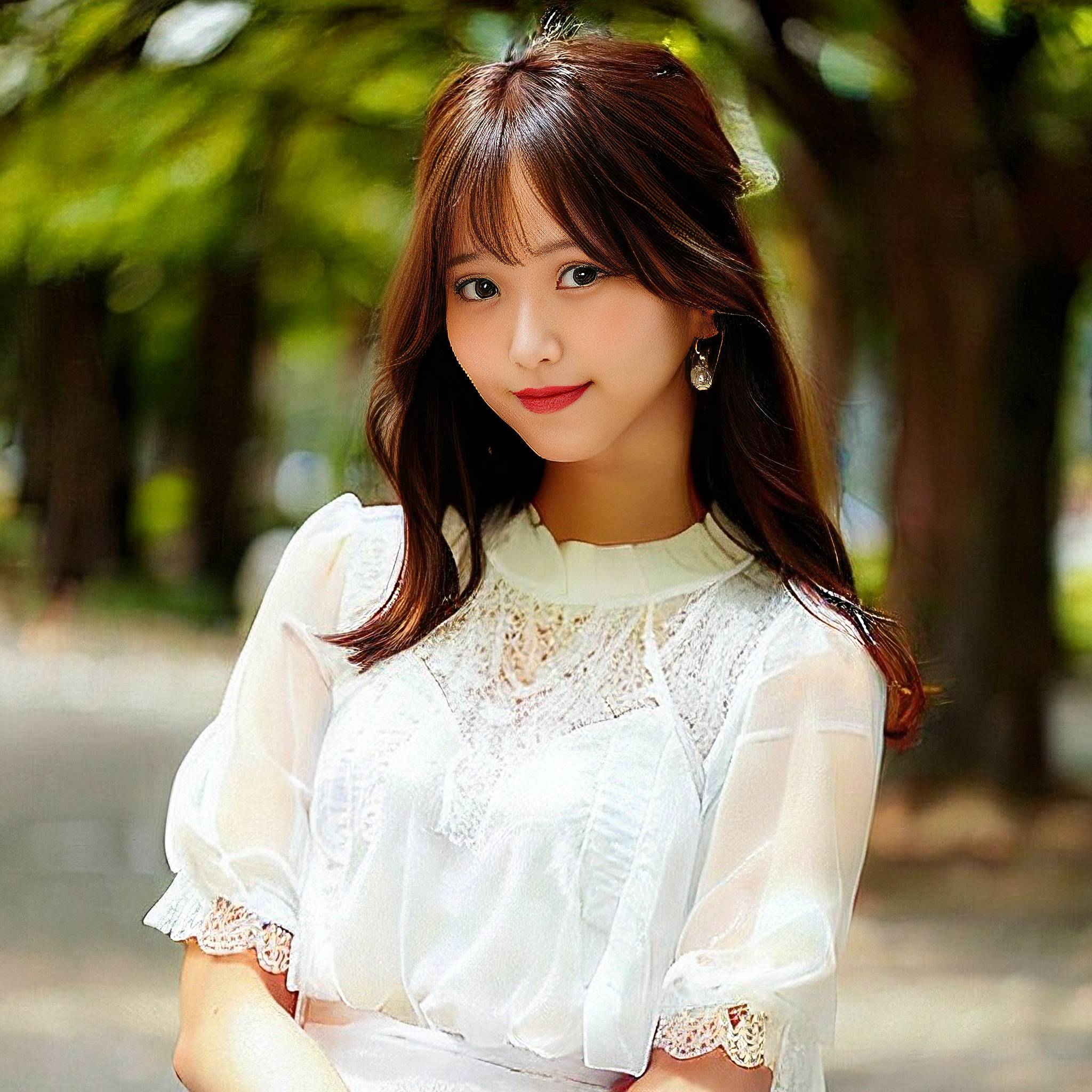 a woman in a white dress is posing for a picture 