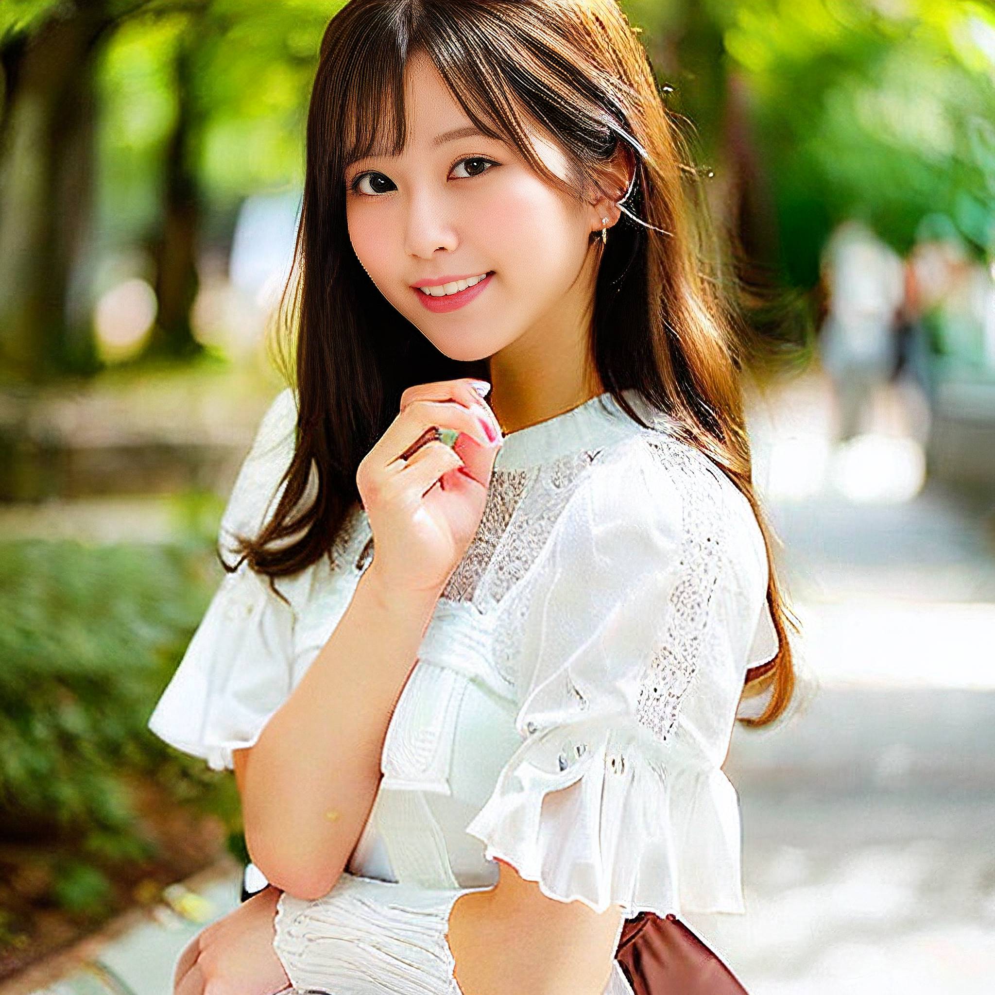 a young woman holding a cell phone in her hand 