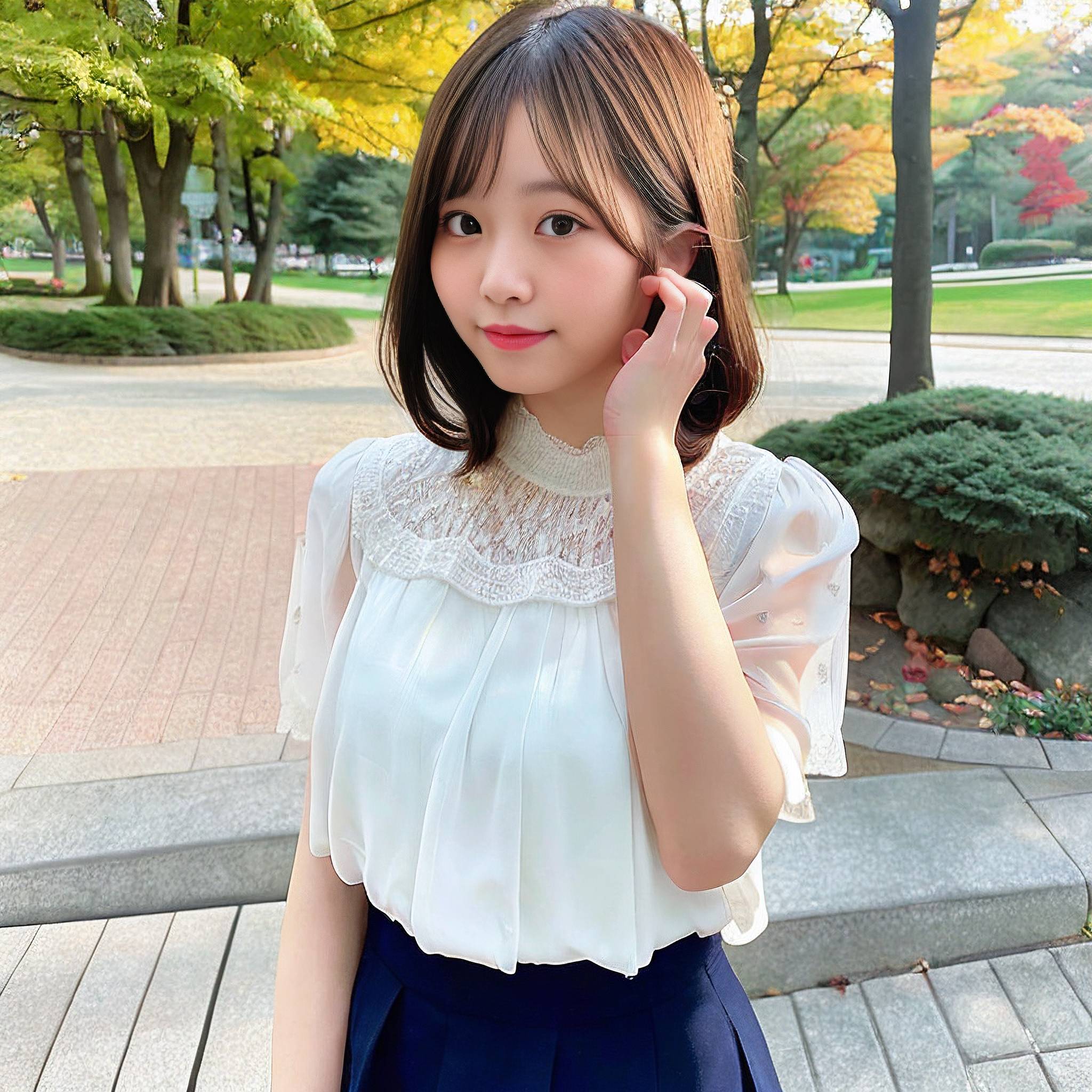 a young woman is talking on a cell phone 