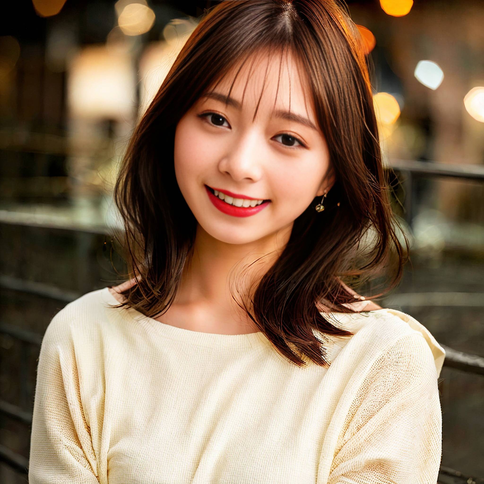 a woman smiles as she poses for a picture 