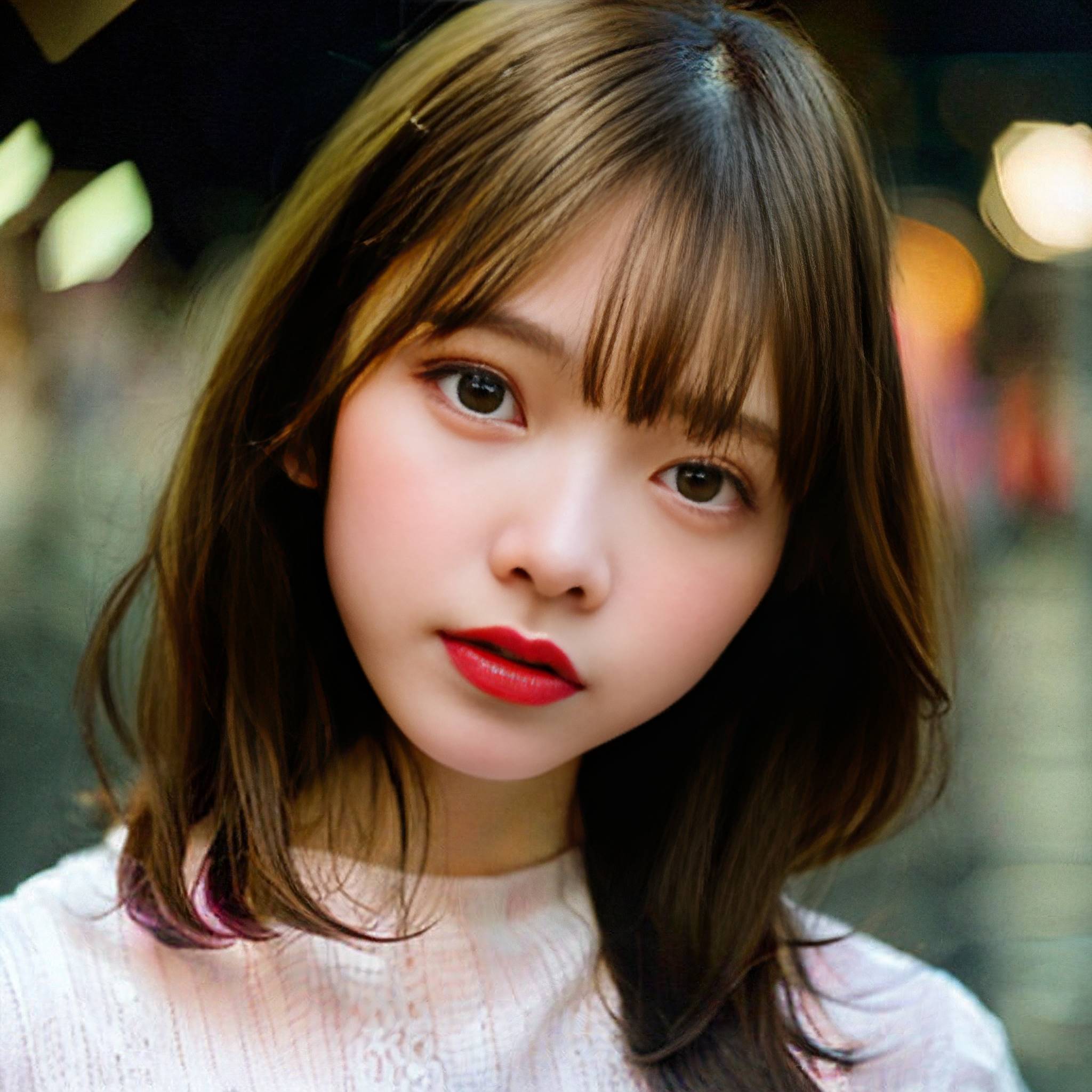 a young girl with long hair holding a pink flower 