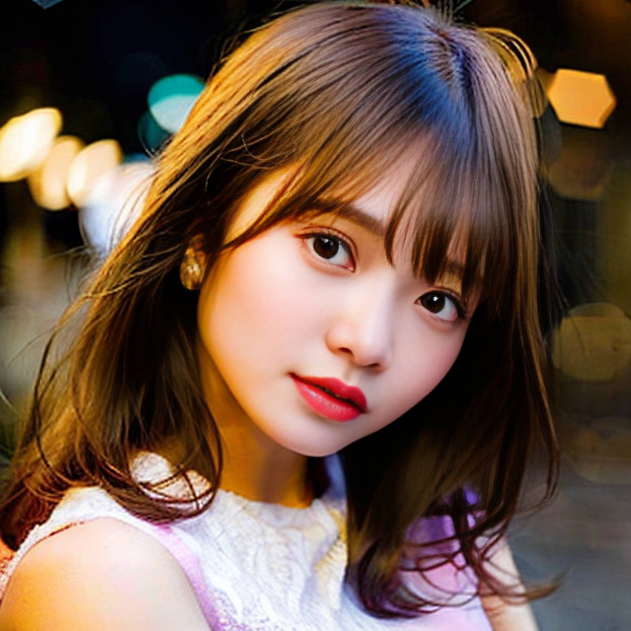 a young woman is smiling and posing for the camera 