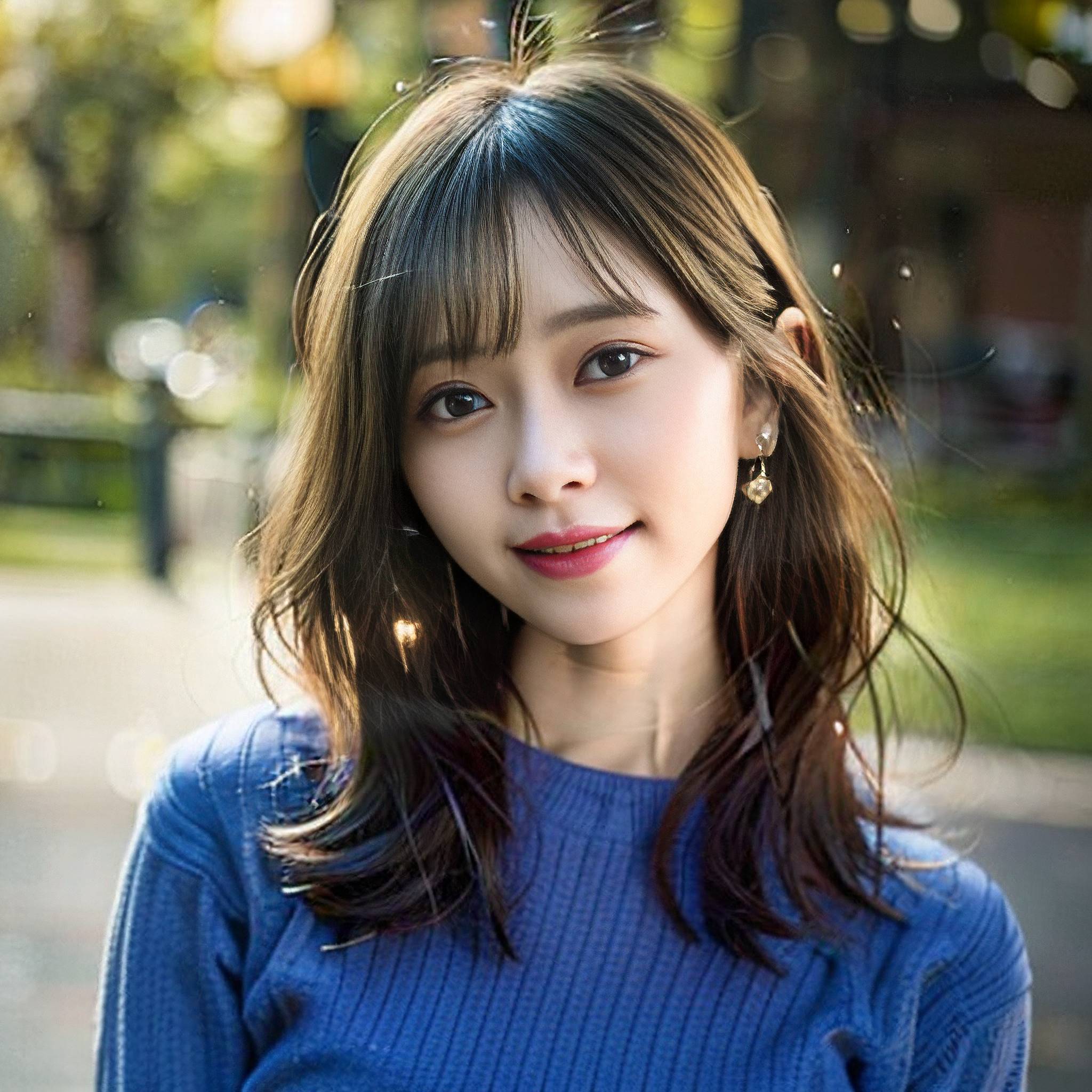 a beautiful young woman standing in front of a building 