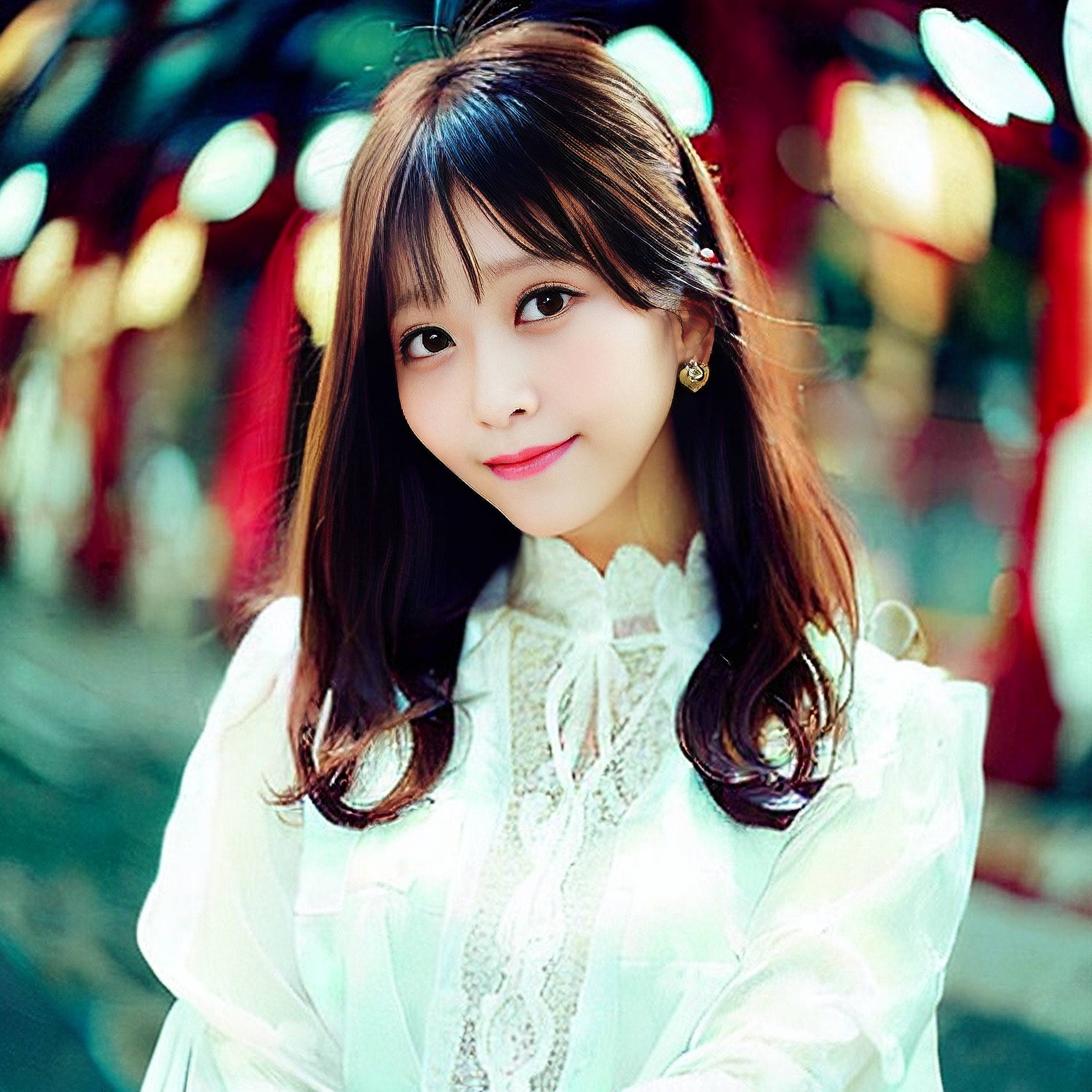 a woman is posing for a picture with a flower in her hair 