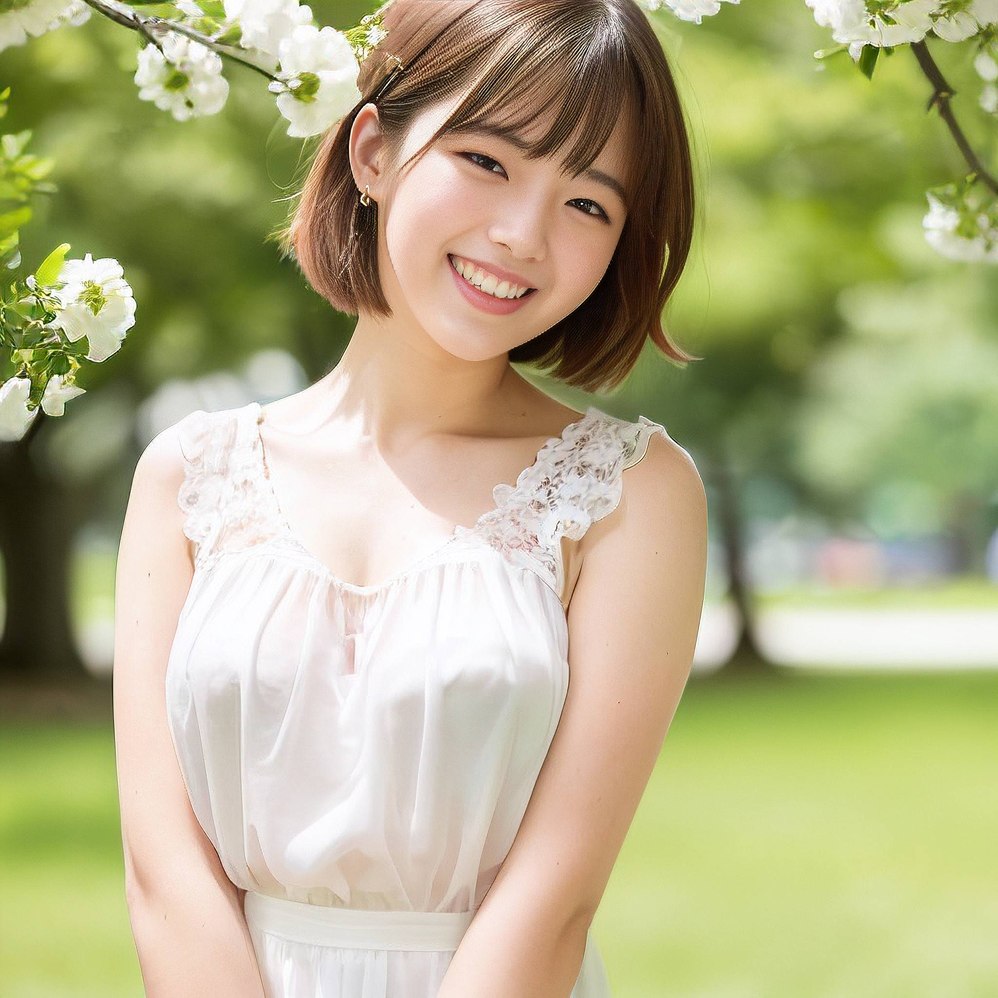 a beautiful young woman posing for a picture in a flower arrangement 