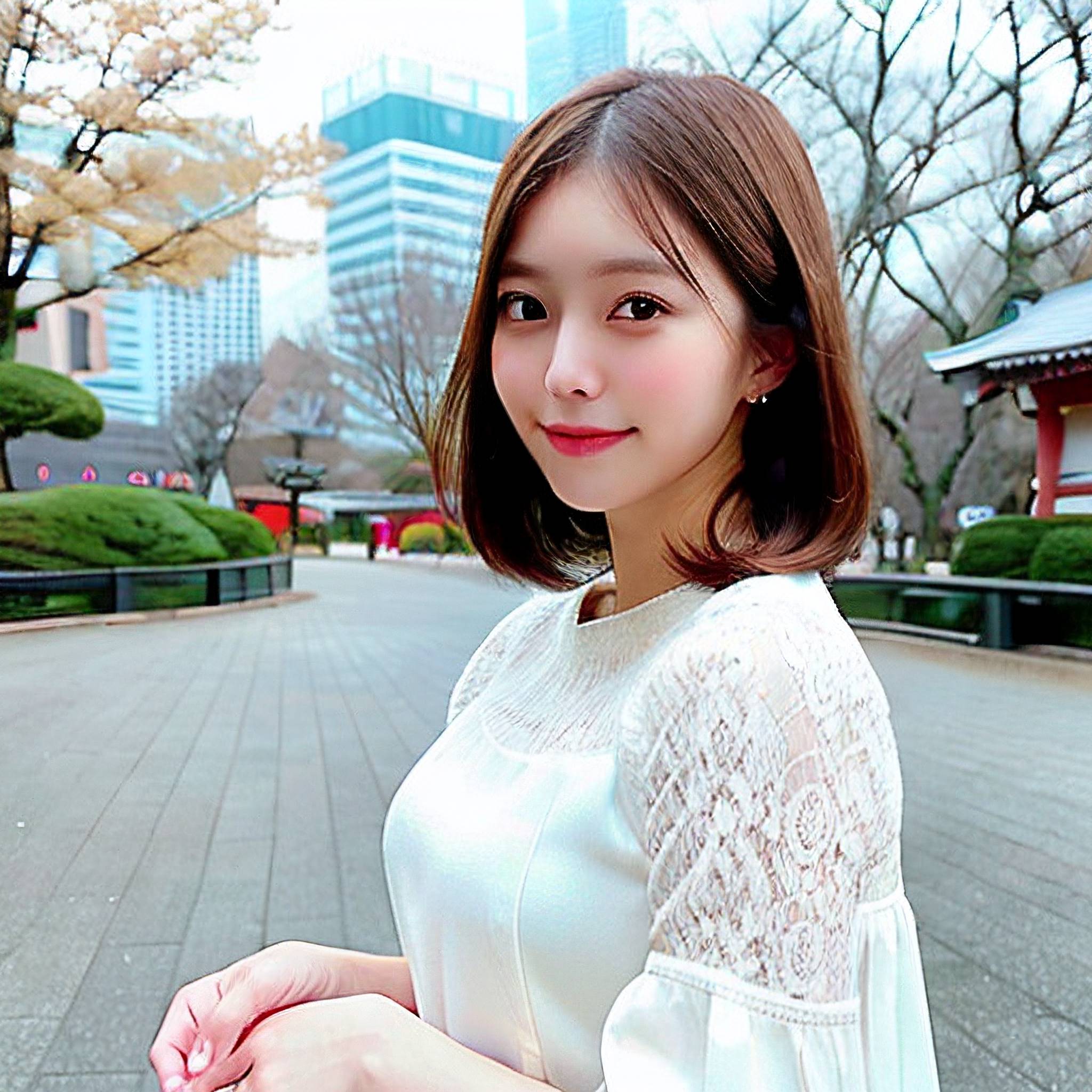 a young woman is posing for a picture 