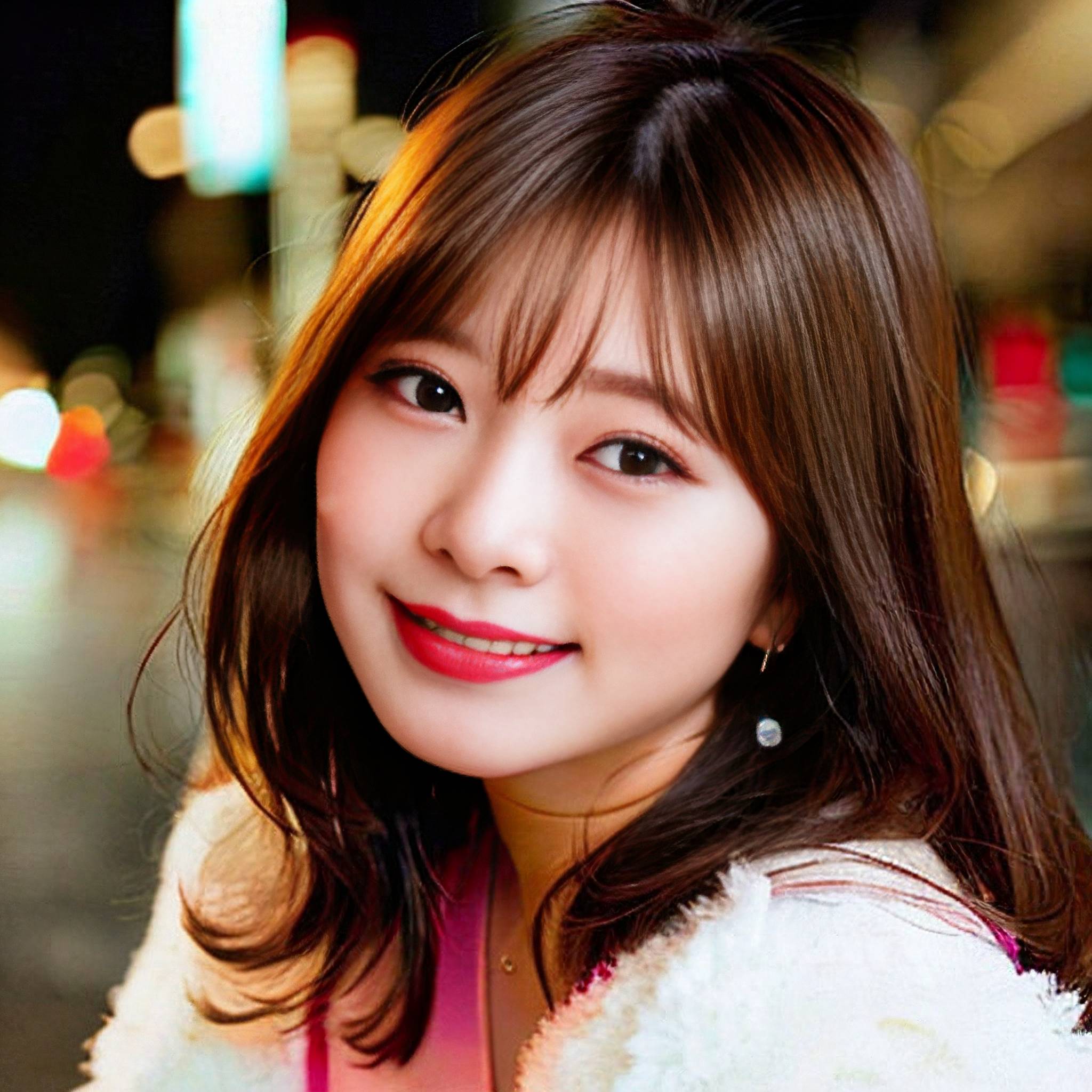 a woman smiles as she poses for a picture 