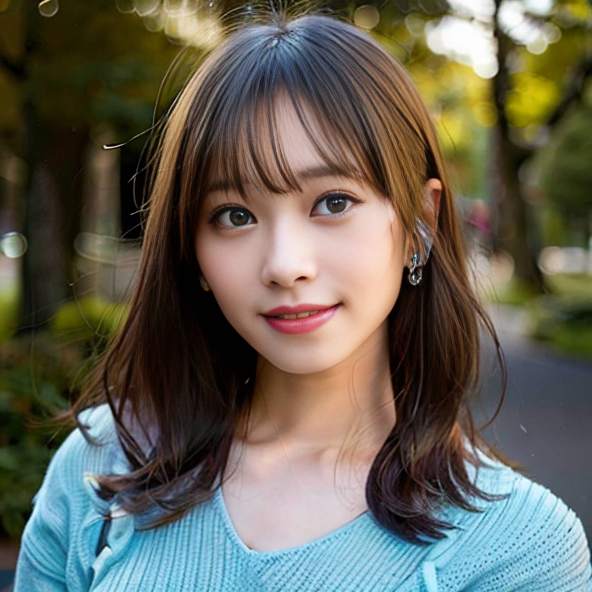 a young woman is smiling while posing for a picture 