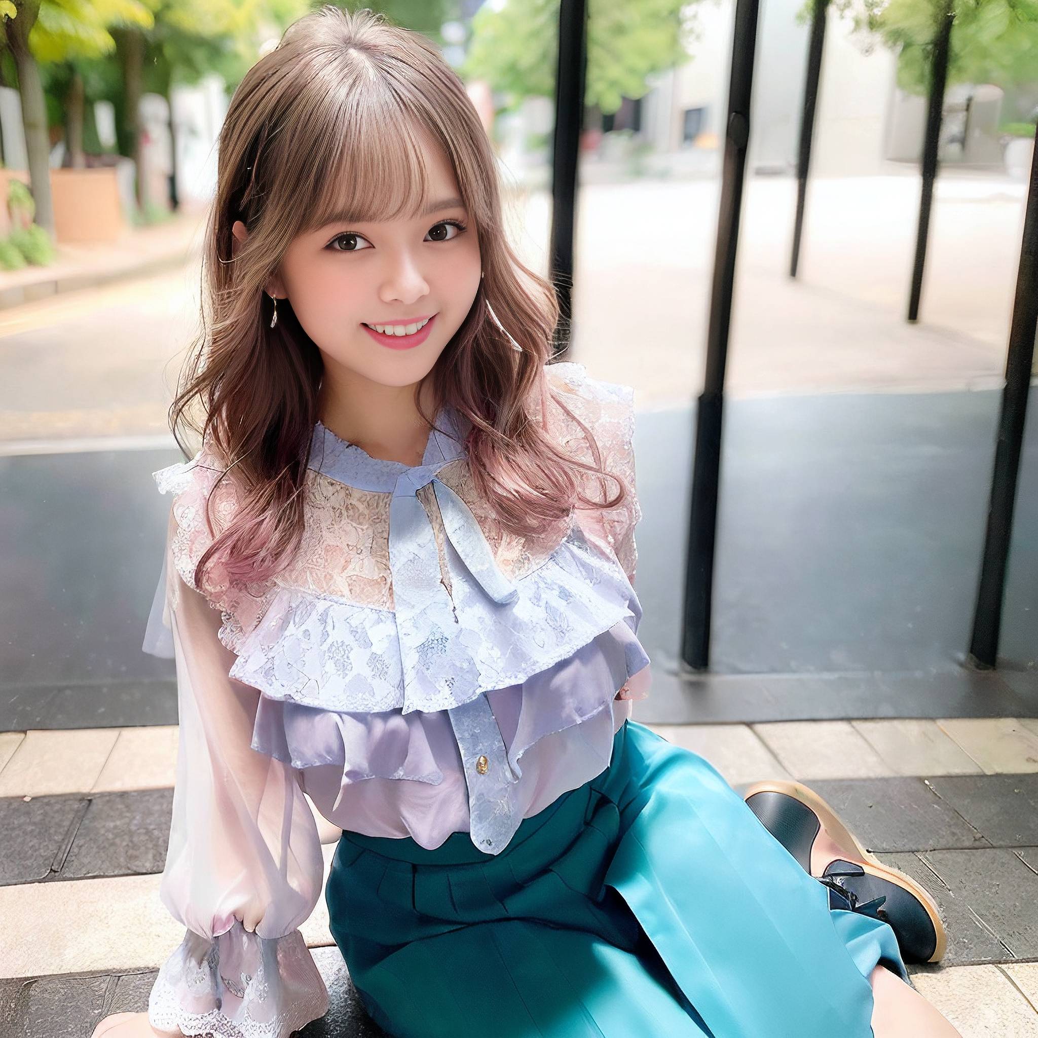 a young woman is posing for a picture 