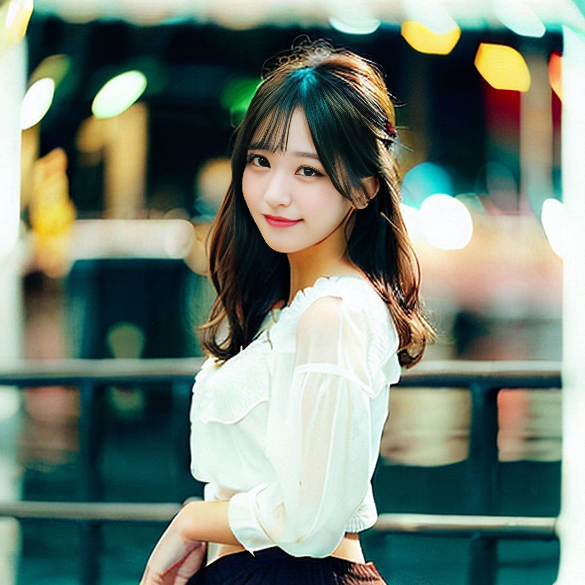 a young woman is posing for a picture 