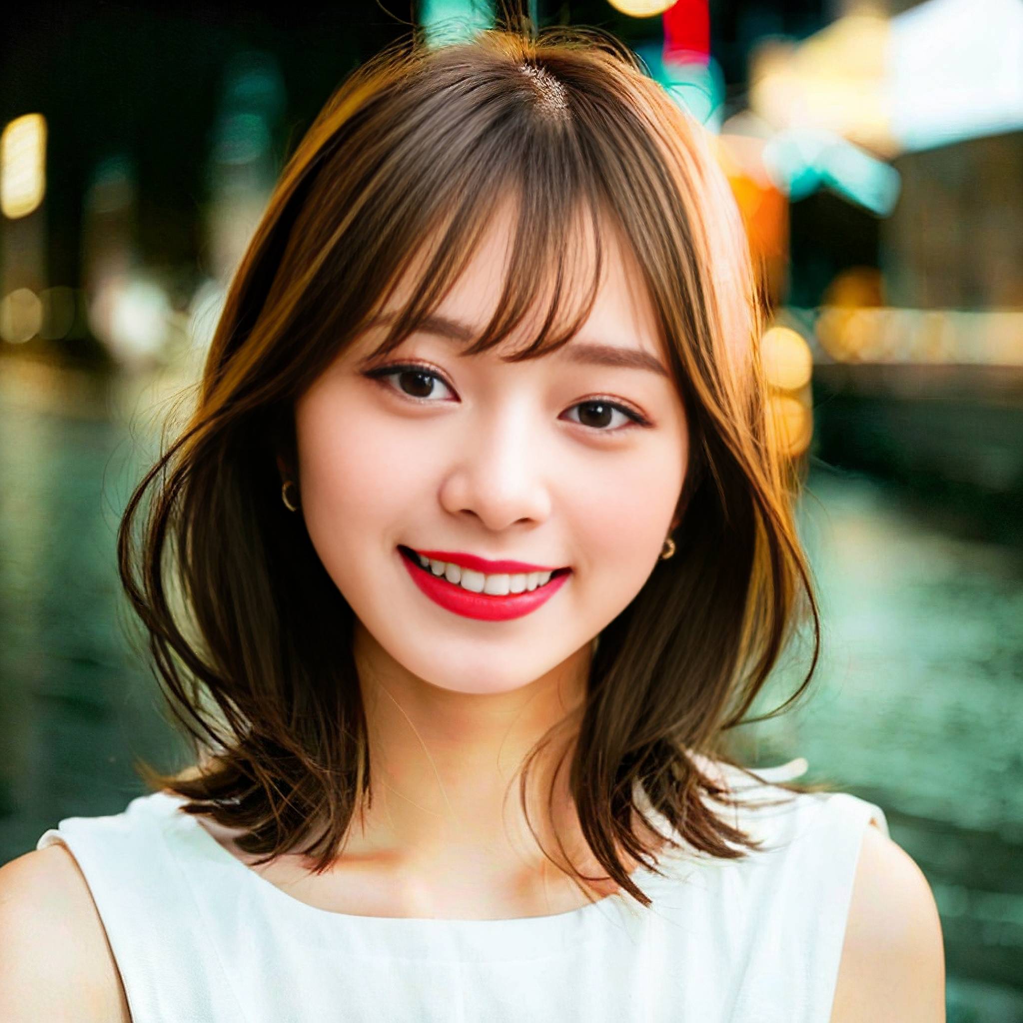 a beautiful young woman smiling at the camera 