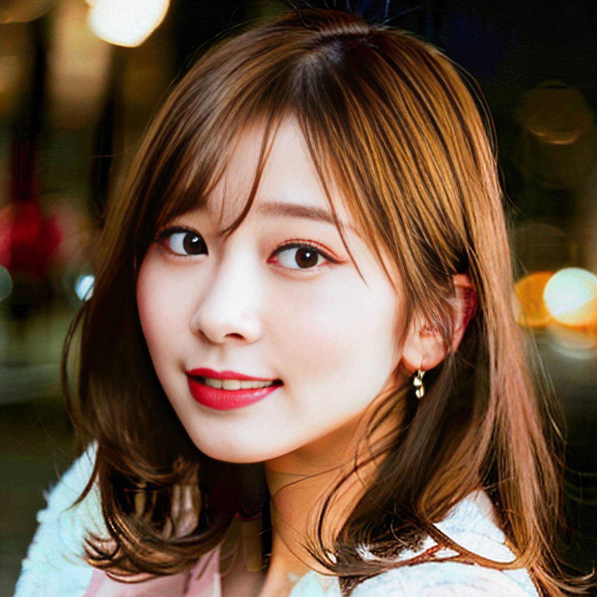 a pretty young lady smiling at the camera 