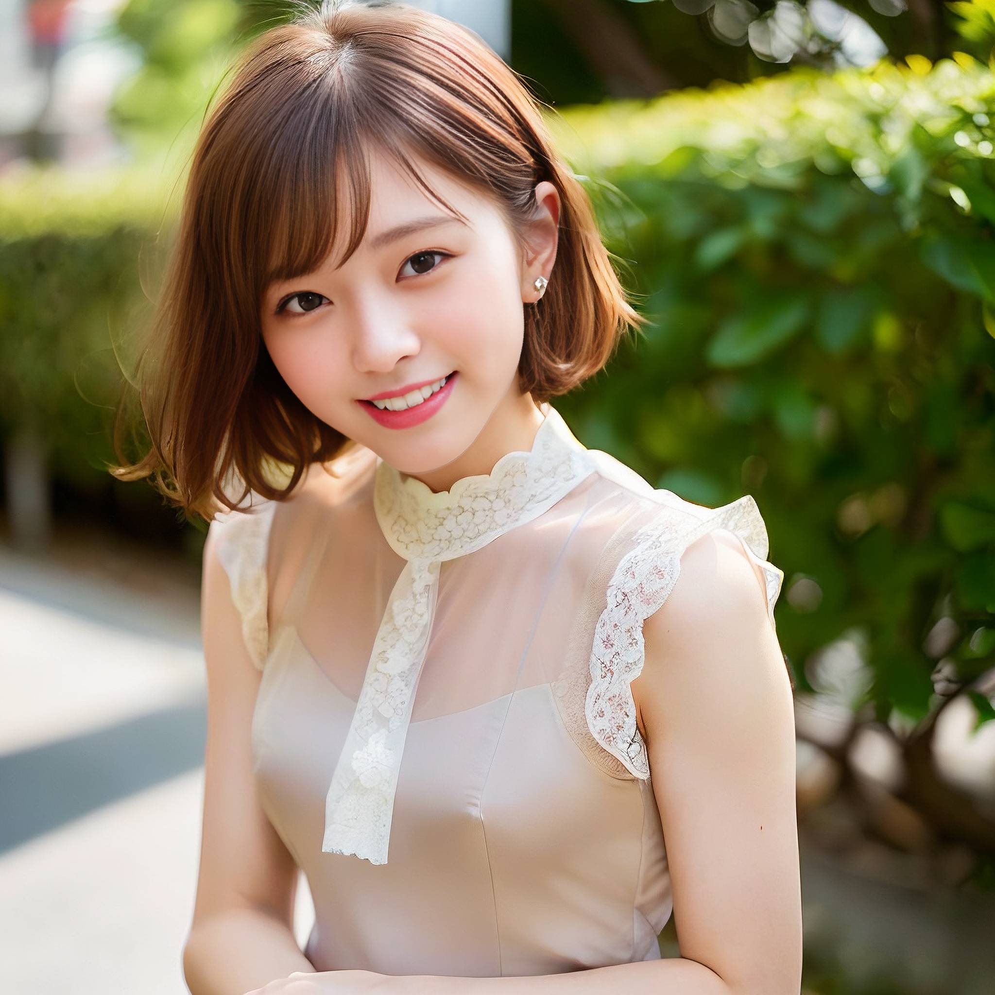 a woman in a white shirt and a black tie 