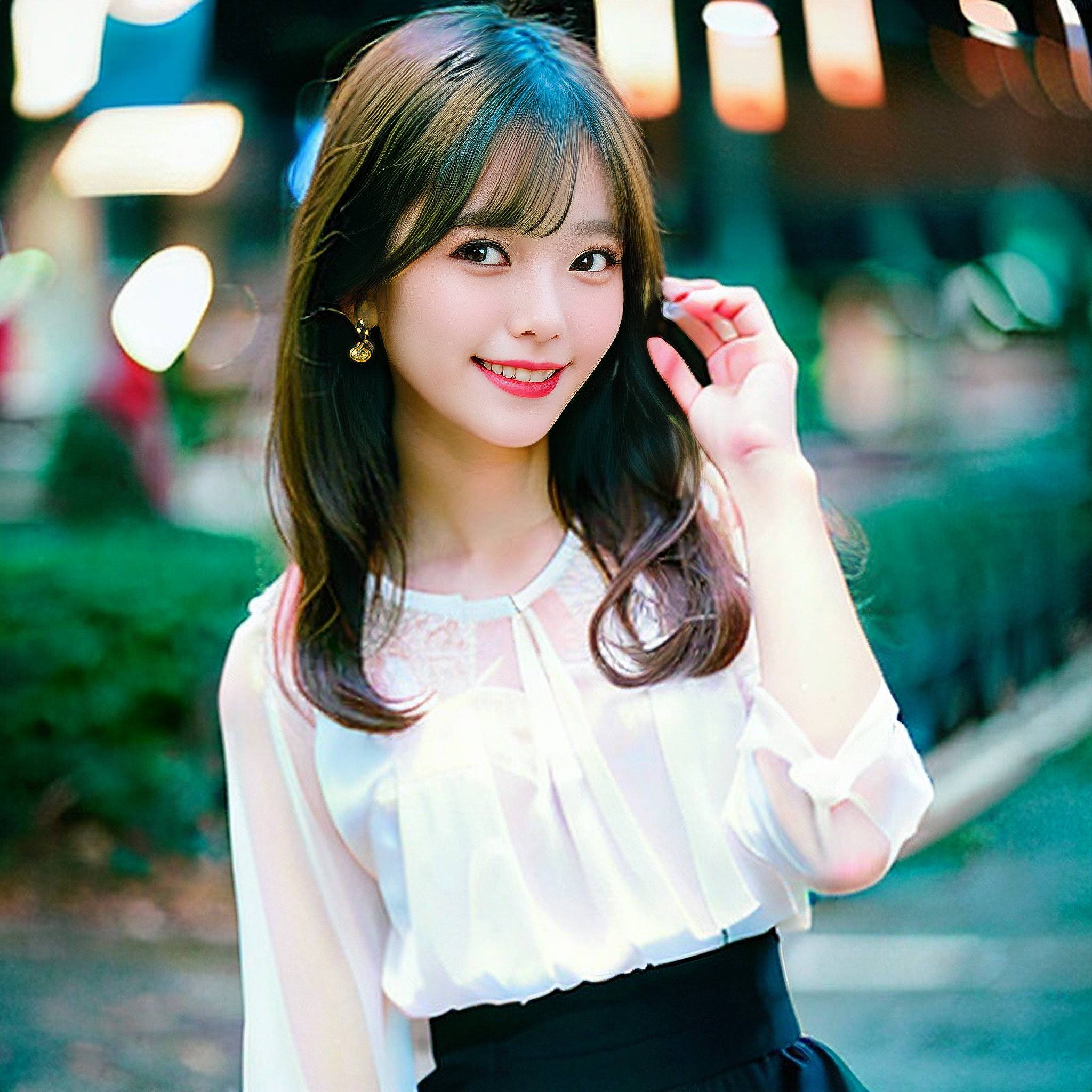 a woman in a white dress holding a cell phone 