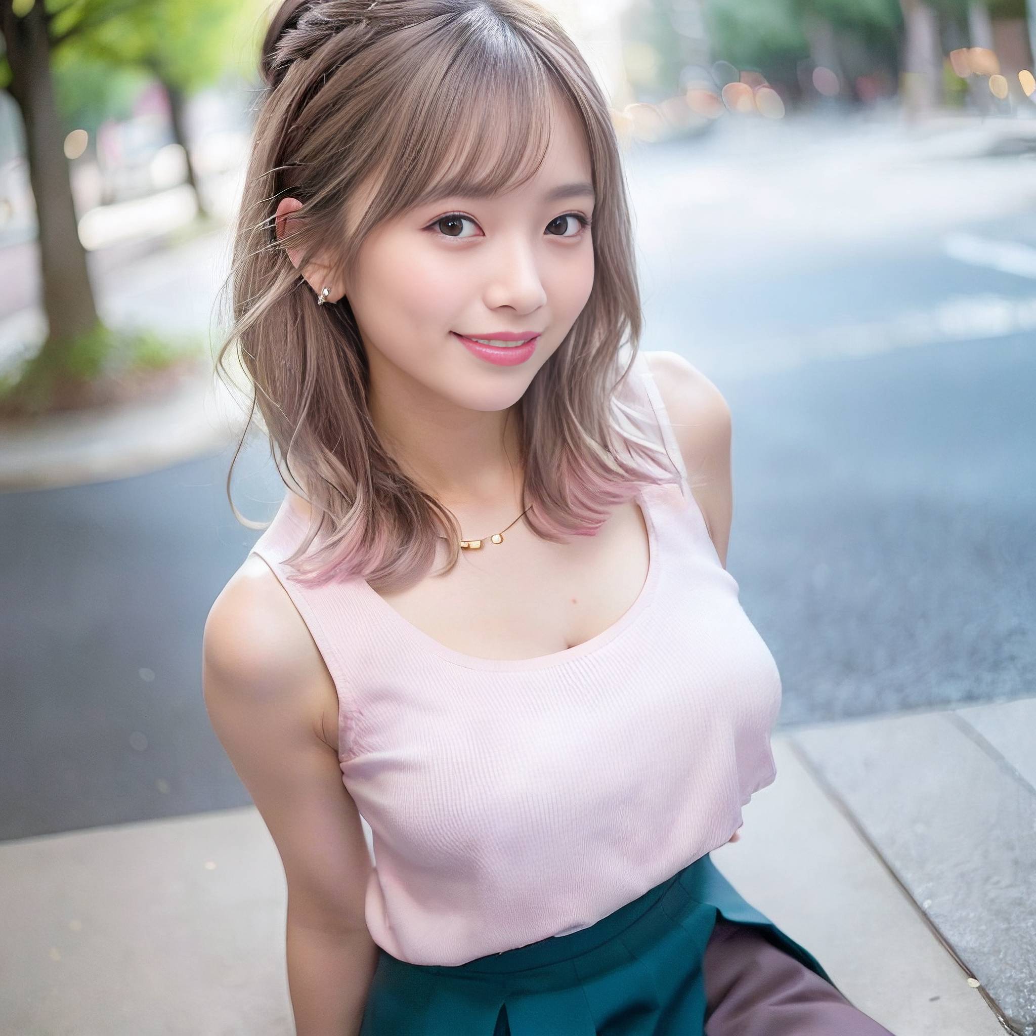 a young woman is posing for a picture 