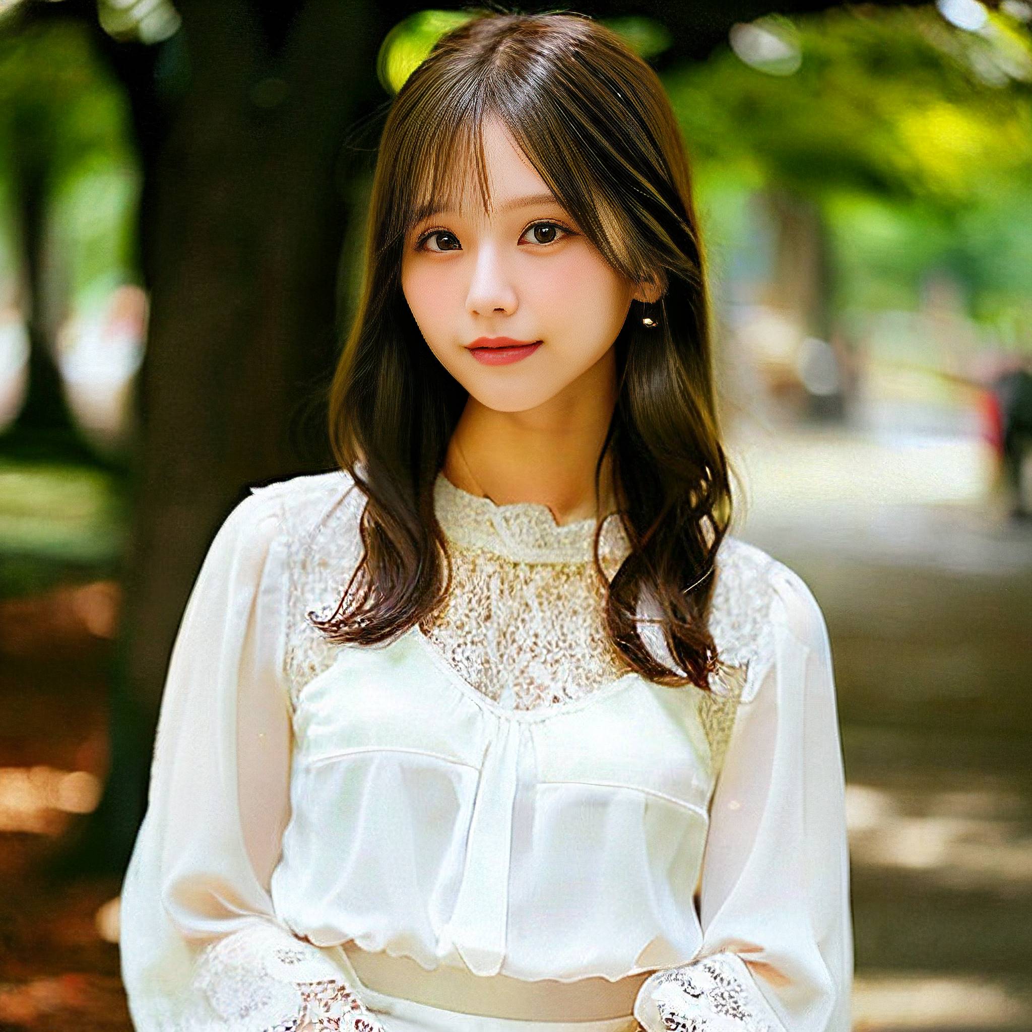 a woman in a white dress holding a white cake 