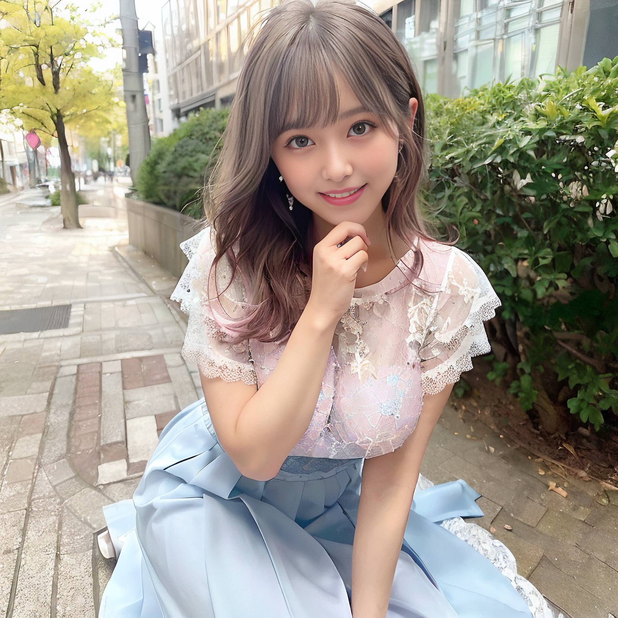 a young woman is posing for a picture 