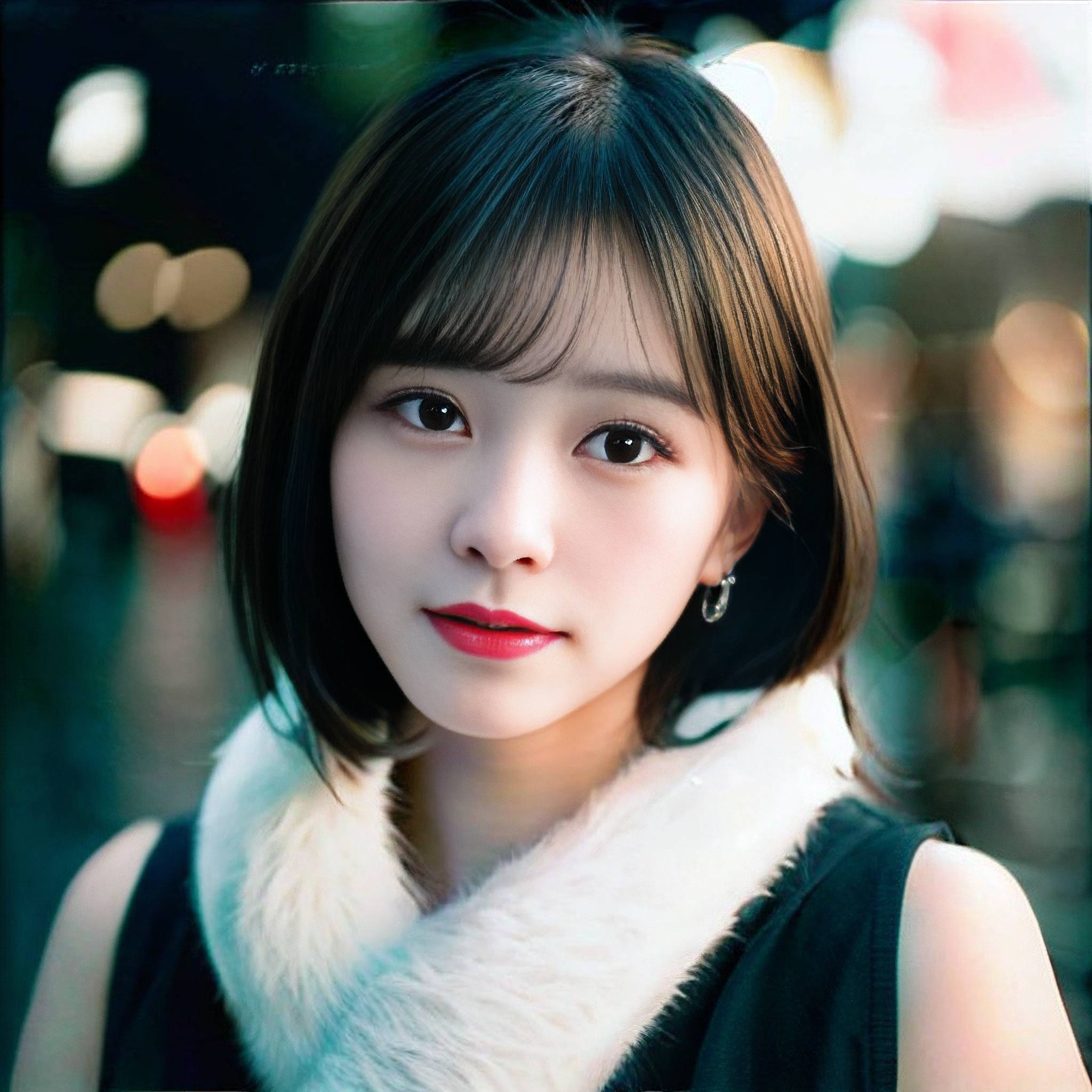 a woman in a black dress holding a white object 