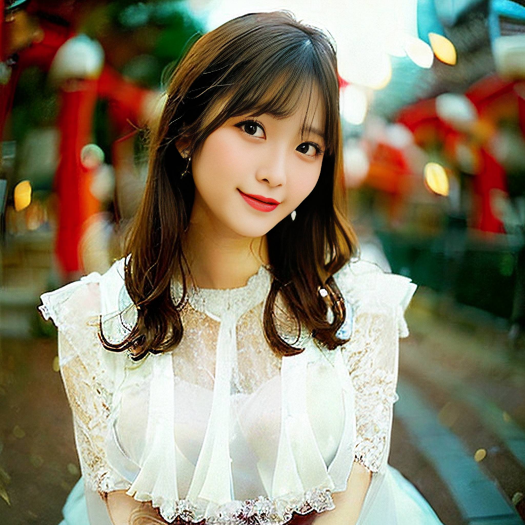 a woman in a white dress is posing for a picture 