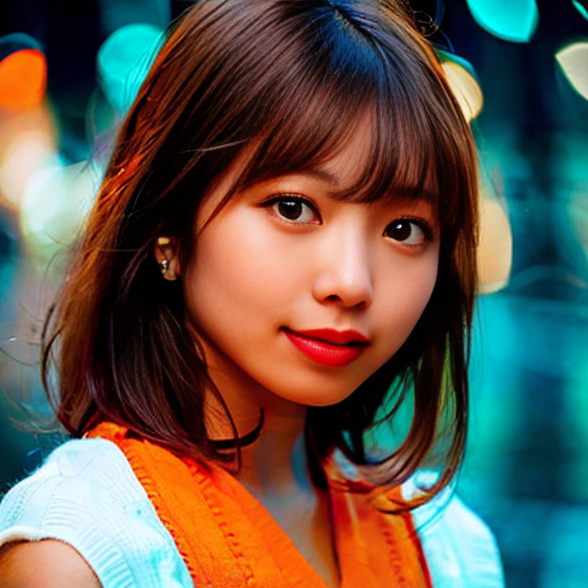 a woman in a pink dress holding a cell phone 