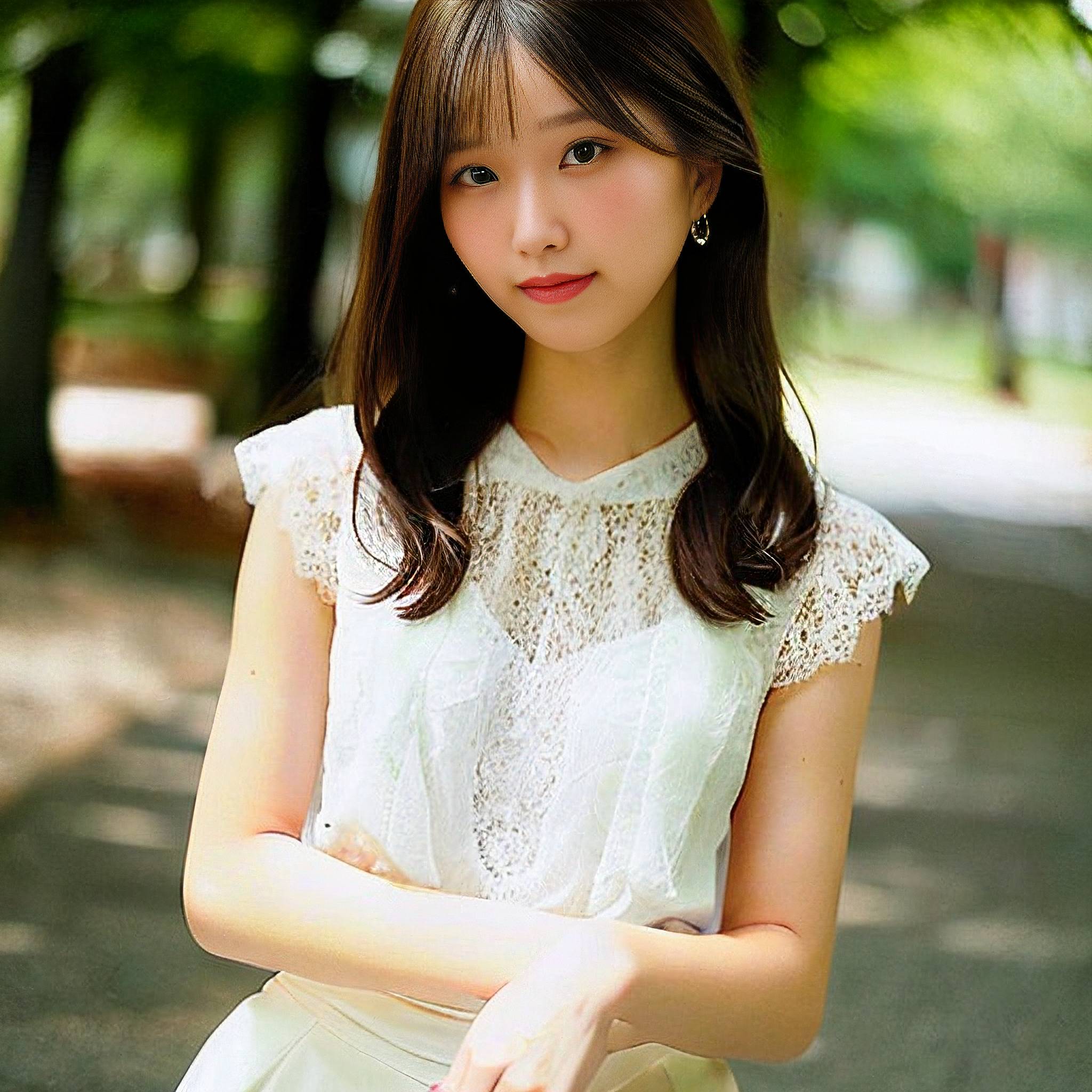 a young girl is posing for a picture 