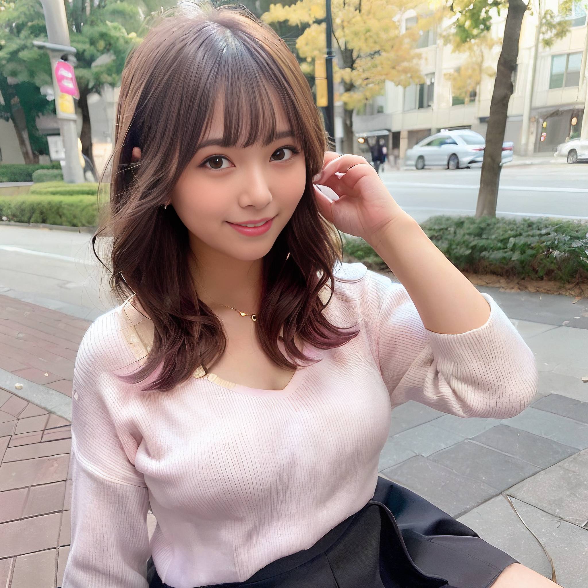 a young woman is posing for a picture 