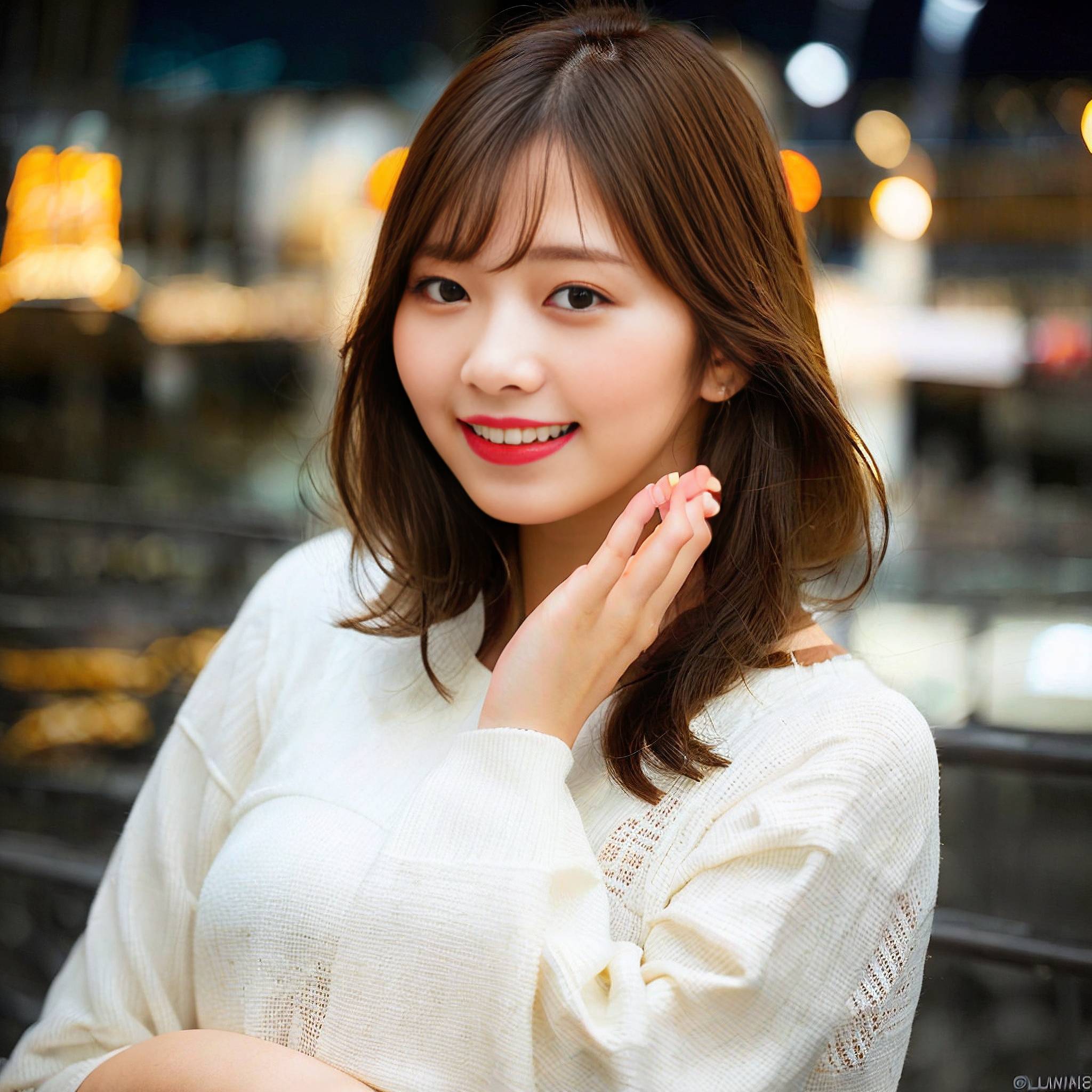 a woman in a white dress holding a white object 