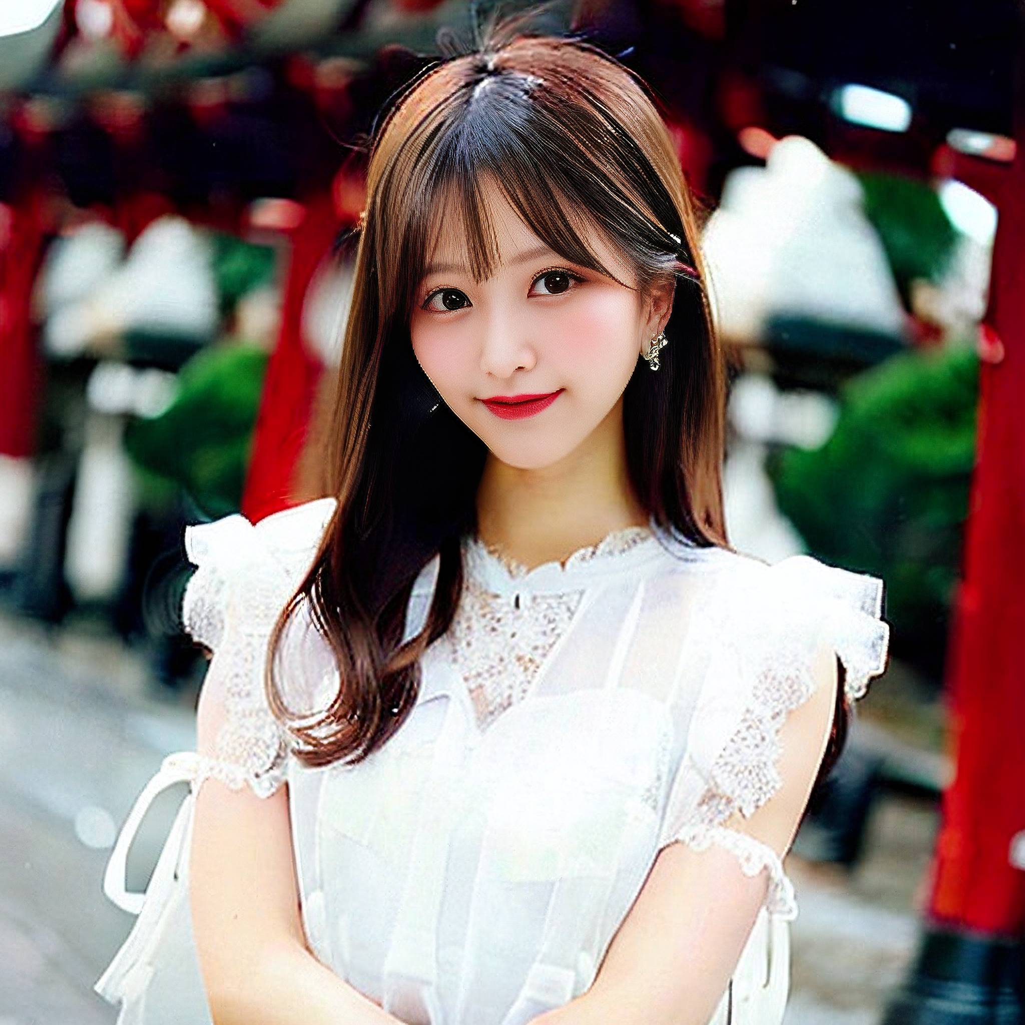 a young woman in a white dress holding a white flower 