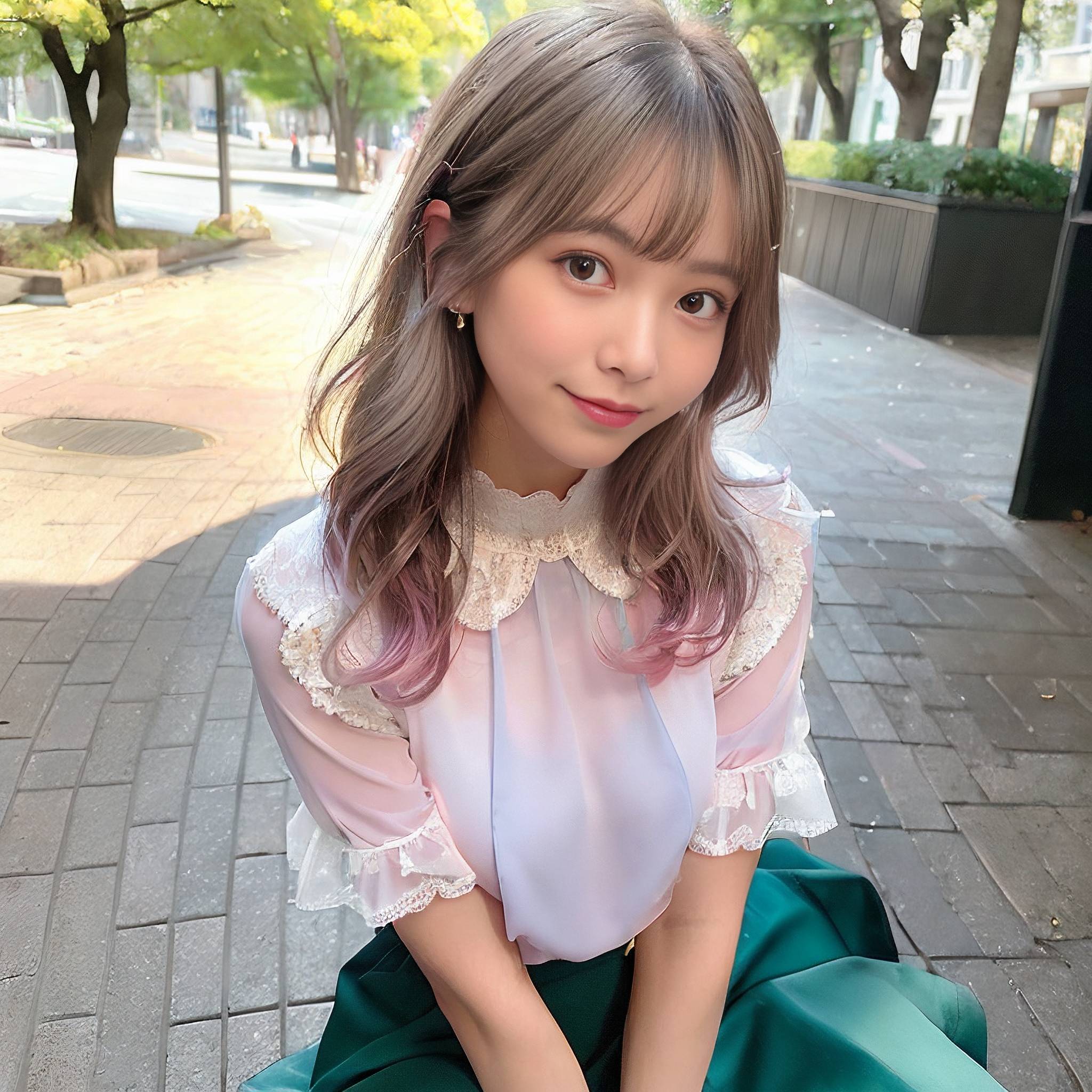 a young girl is posing for a picture 