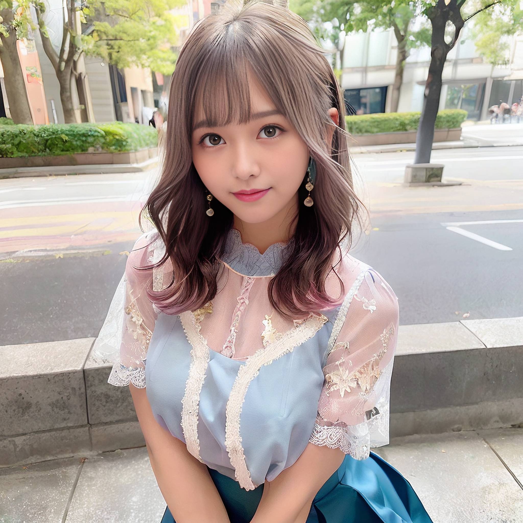 a young girl in a dress is posing for a picture 