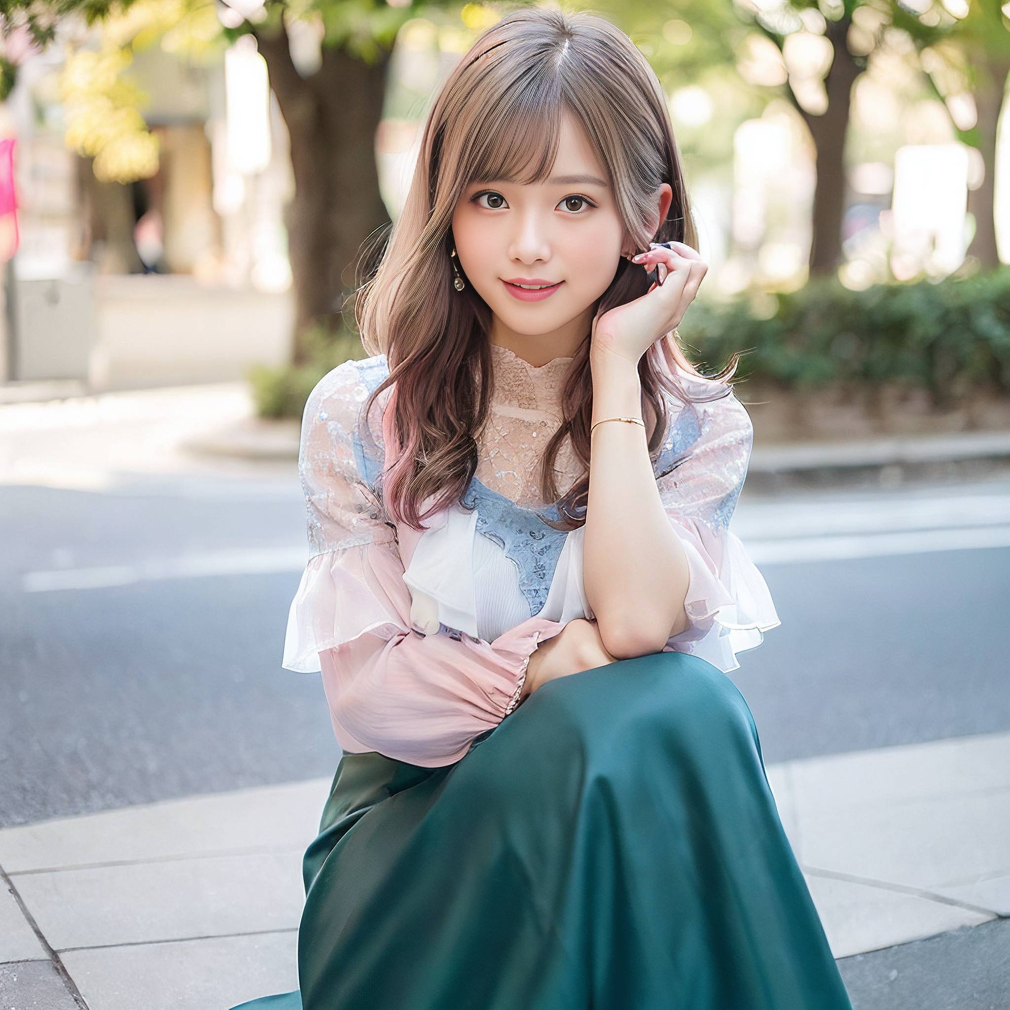 a young girl smiles as she holds a cell phone to her ear 