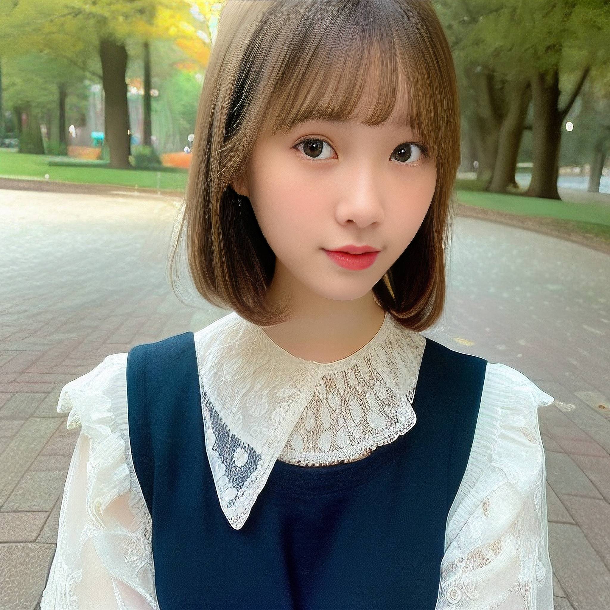 a young girl wearing a blue dress and a blue bow tie 