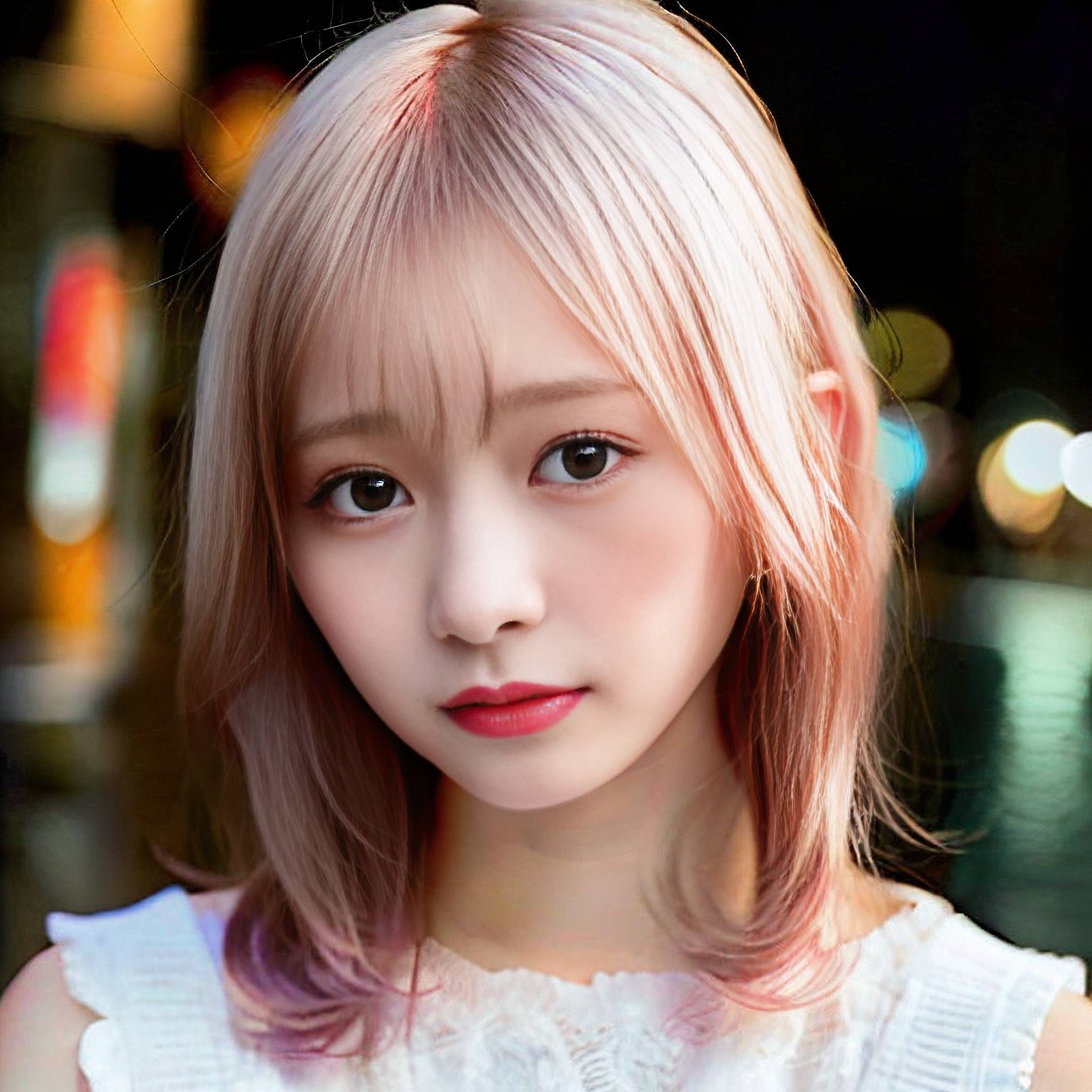 a young girl in a pink dress holding a pink flower 