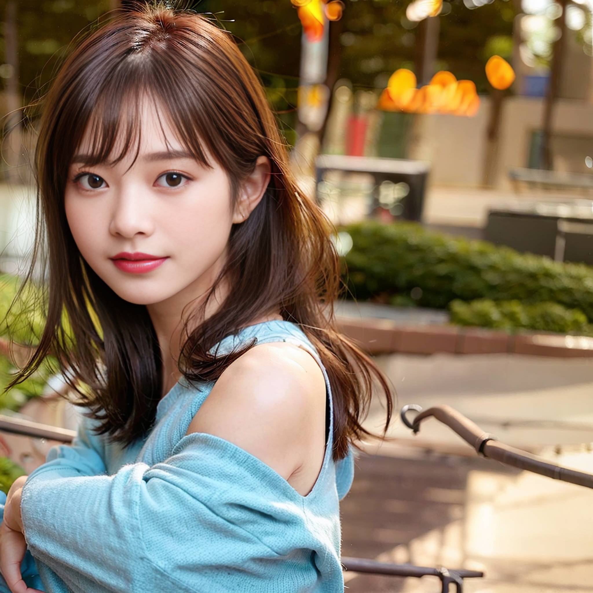 a young woman is posing for a picture 