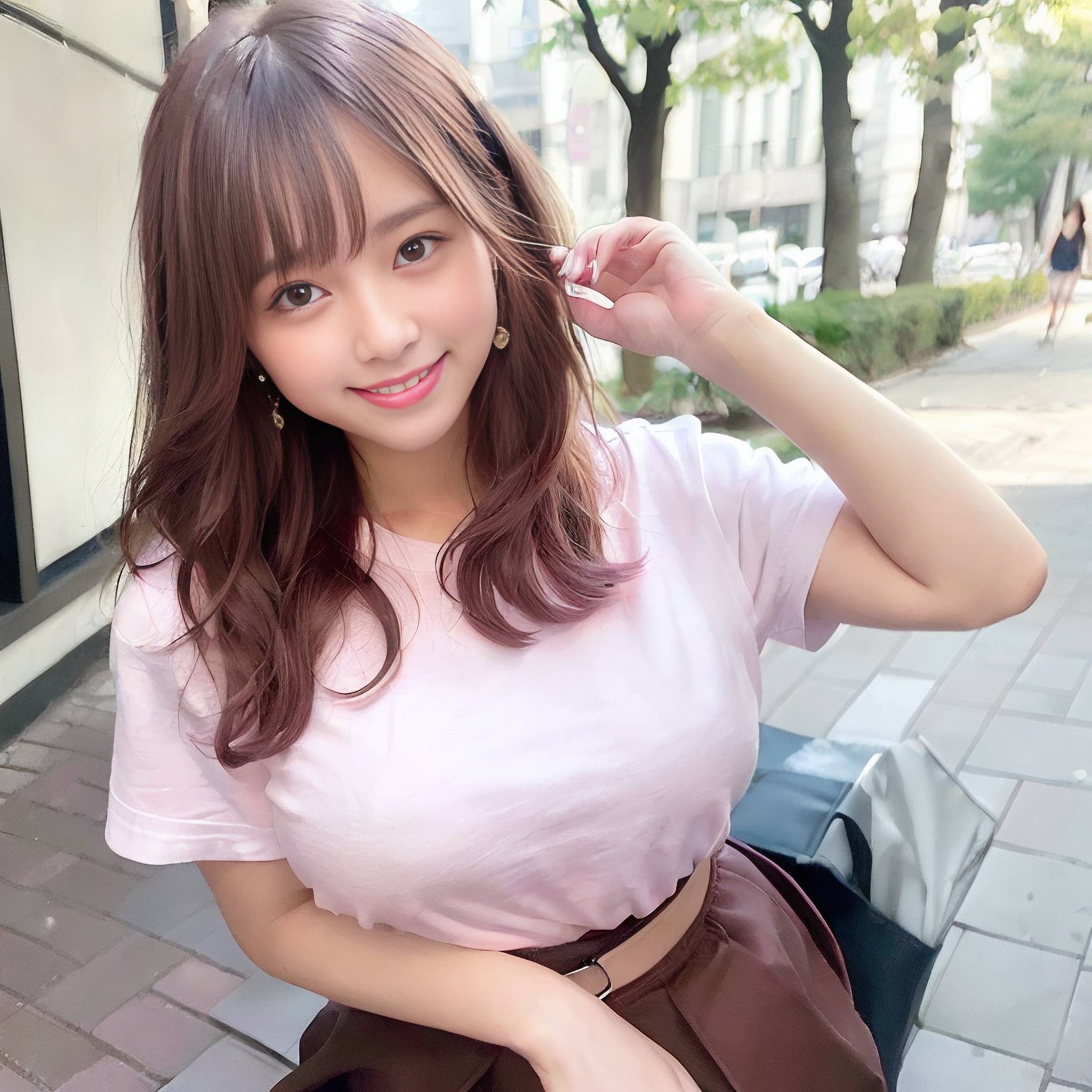 a young woman is posing for a picture 