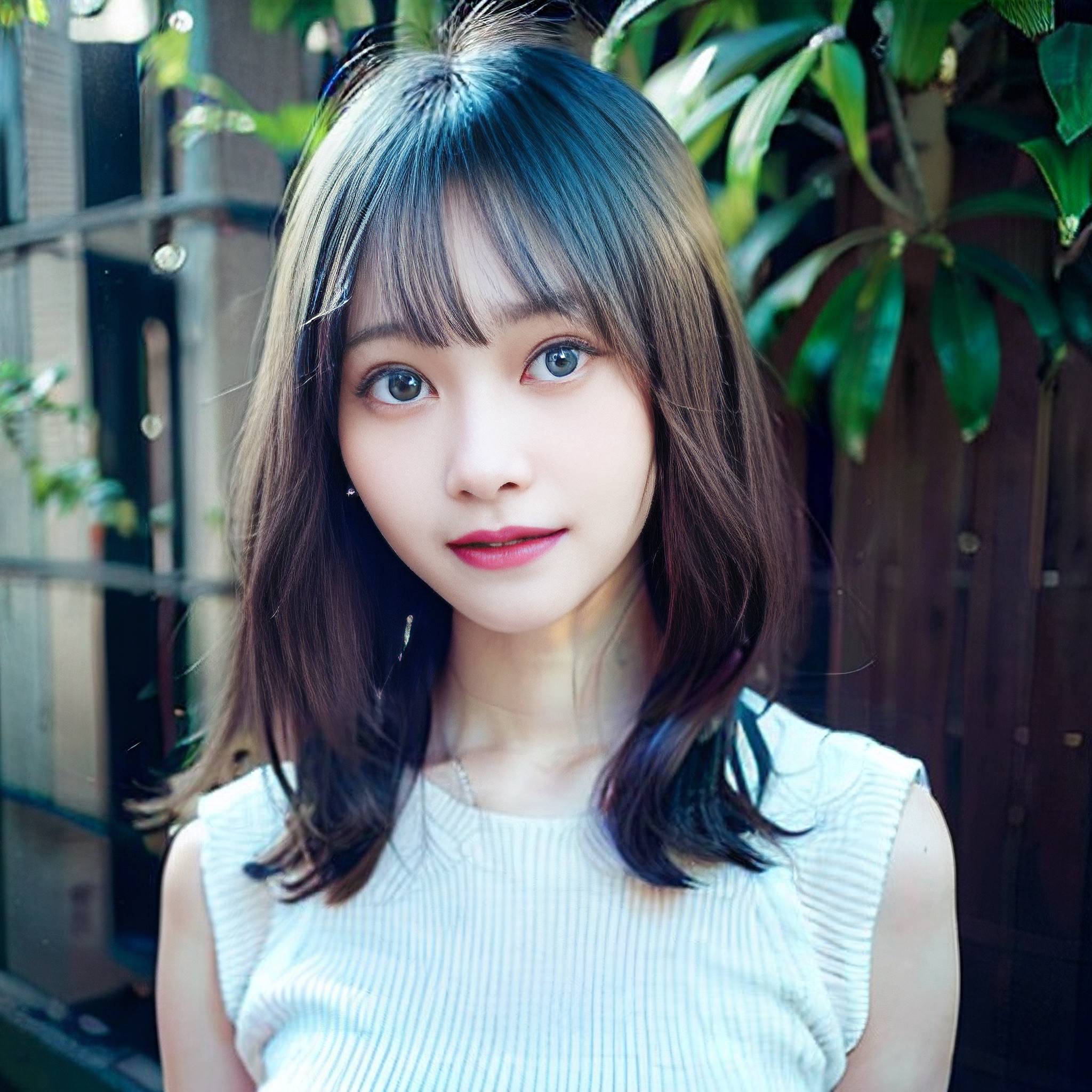 a young woman is posing for a picture 