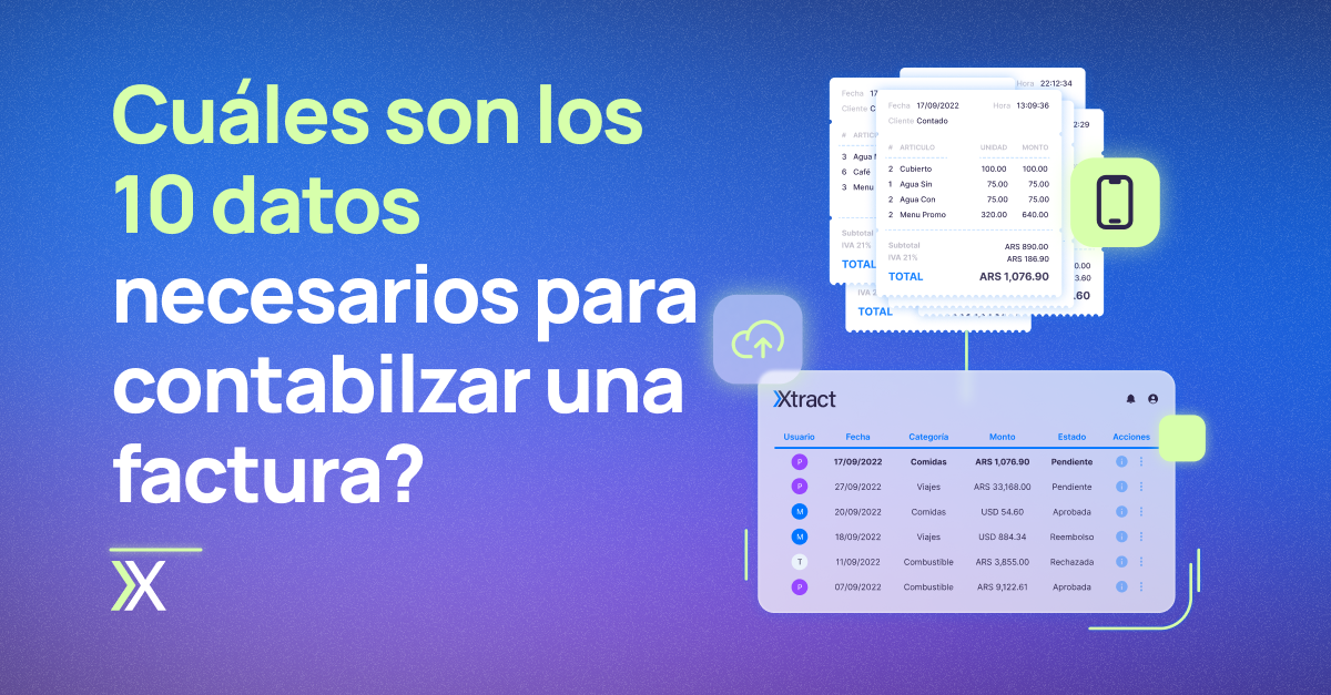 What are the 10 data items on an invoice that need to be accounted?