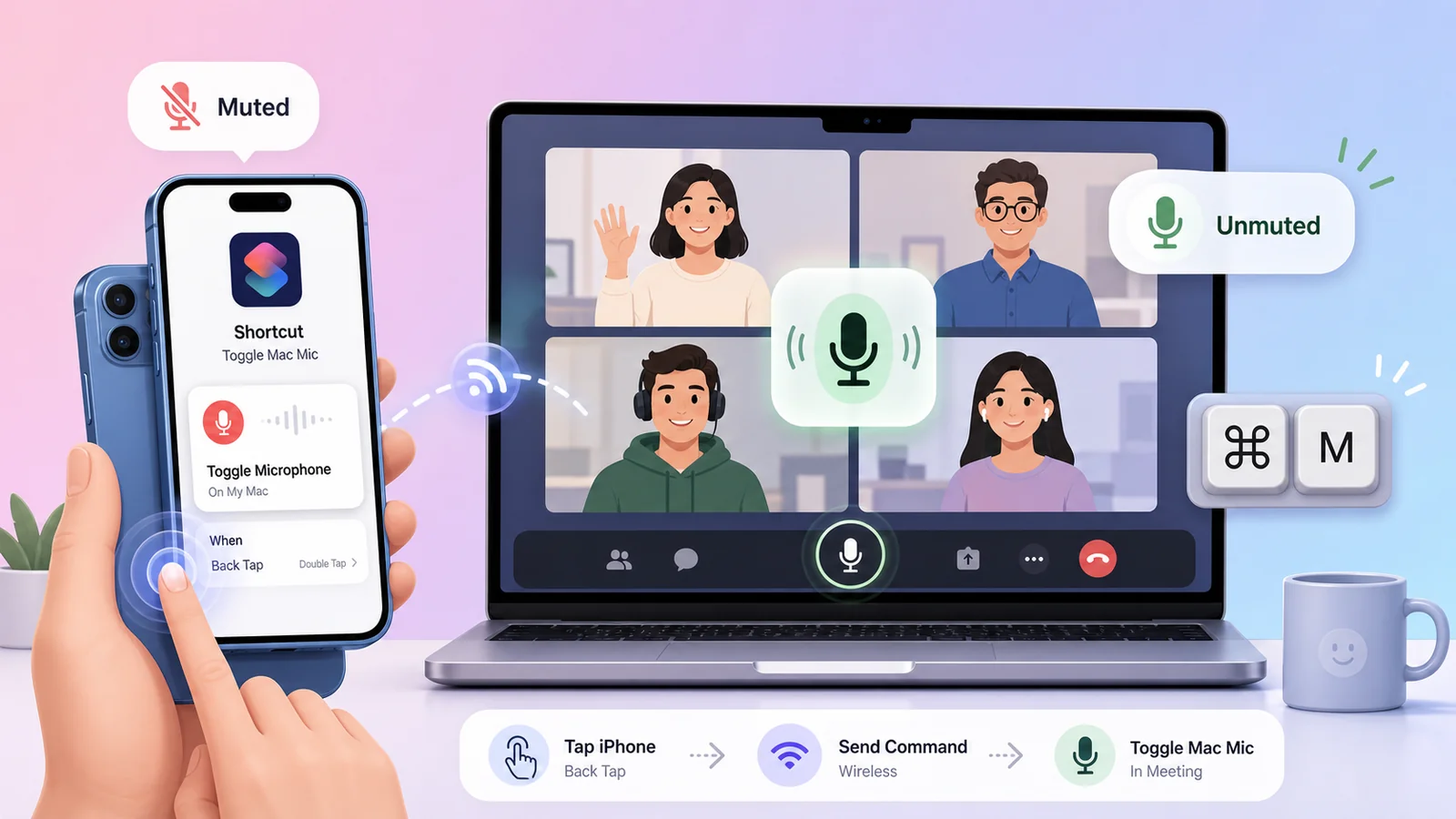 Biến iPhone thành remote bật tắt mic cho Mac khi họp online