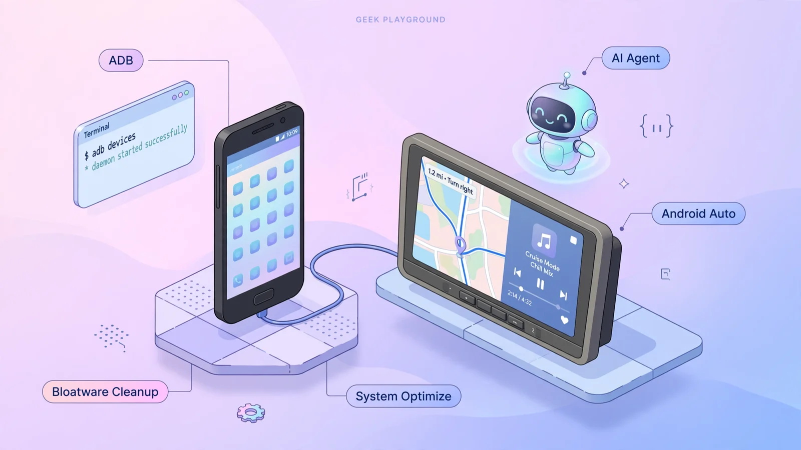 Hồi sinh điện thoại Android cũ cho ô tô: Tối ưu hoá toàn diện bằng AI và ADB không cần Root