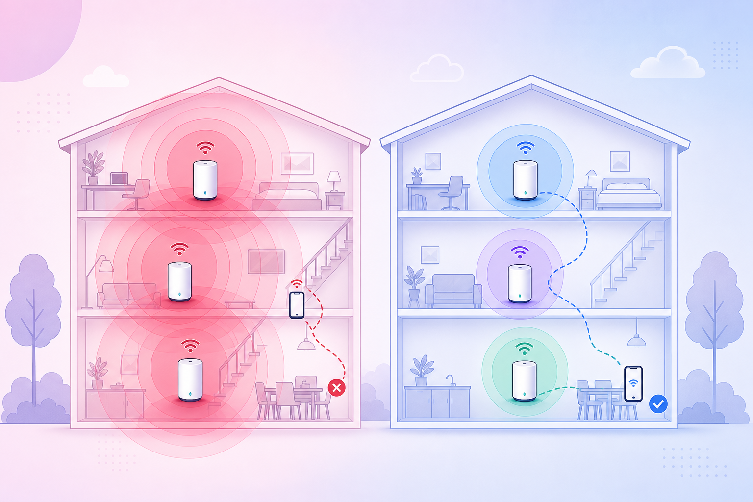 Wi-Fi Mesh: dùng AI để căn chỉnh công suất phát và kênh phát