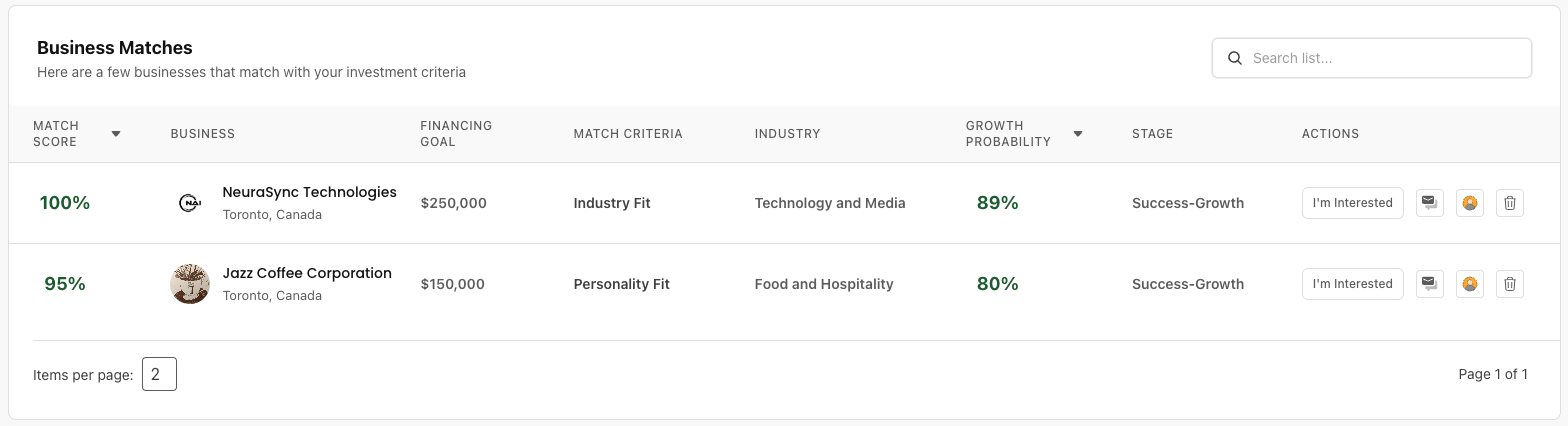 AI Matching Dashboard