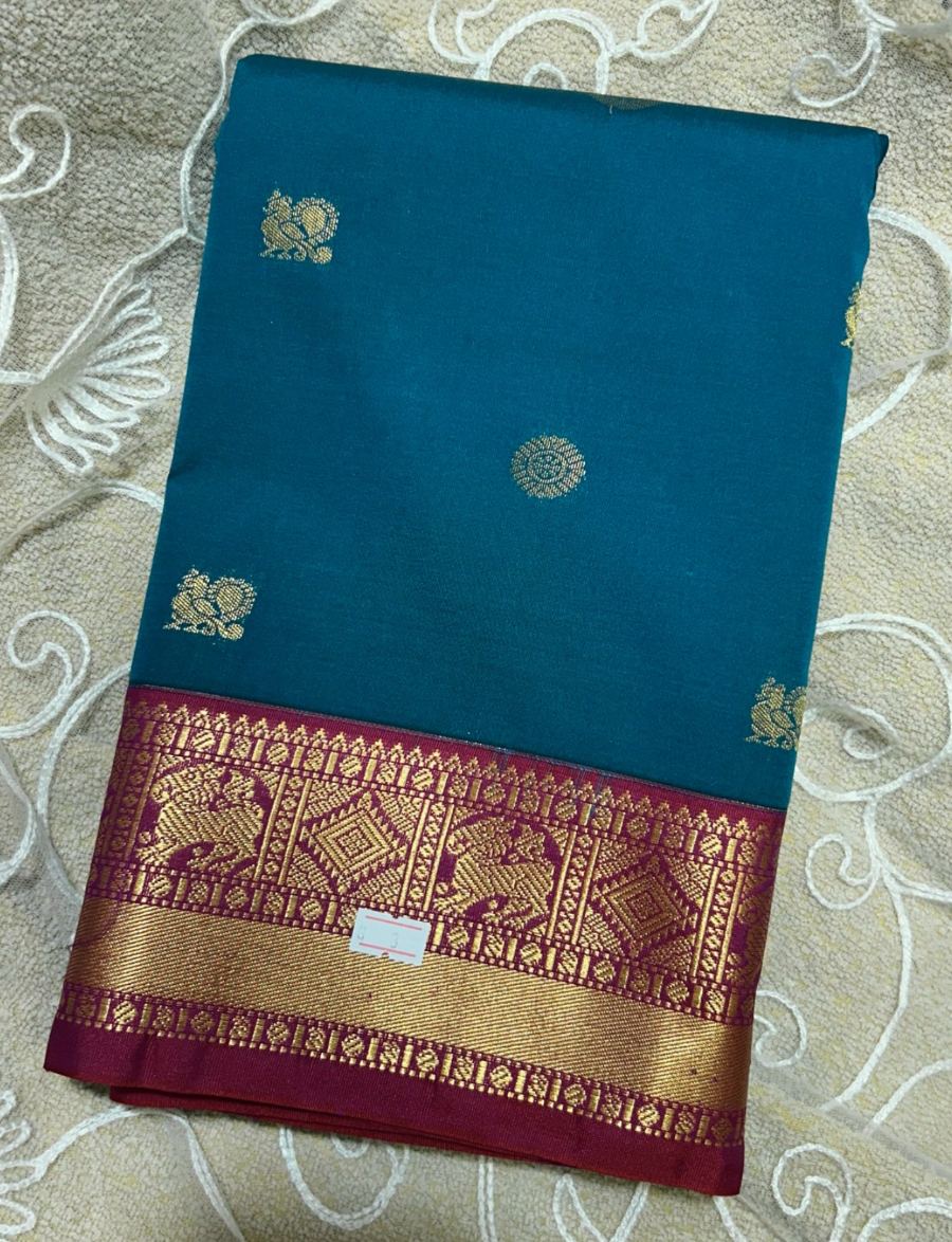 Peacock Blue Silk