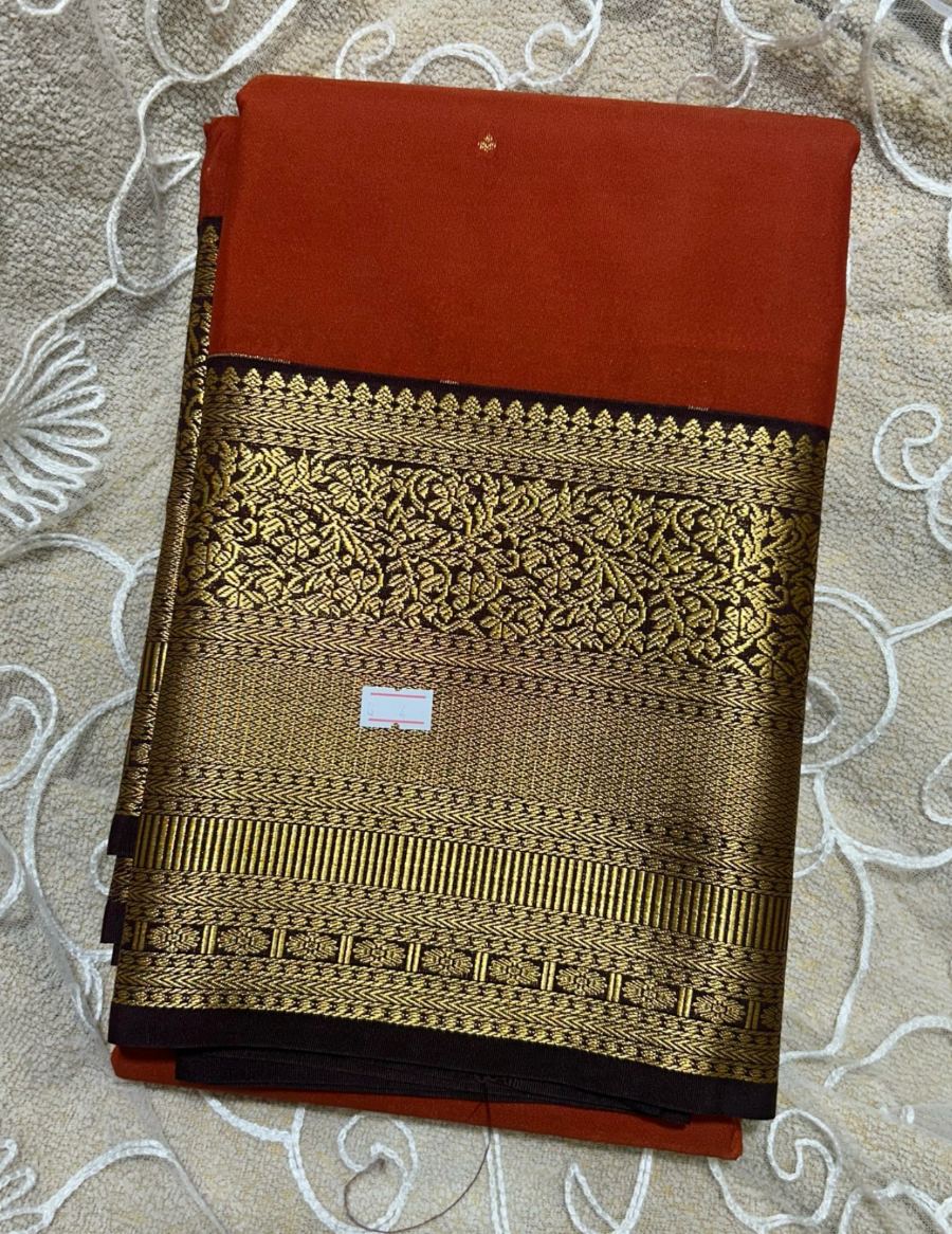 Rust Paisley Silk