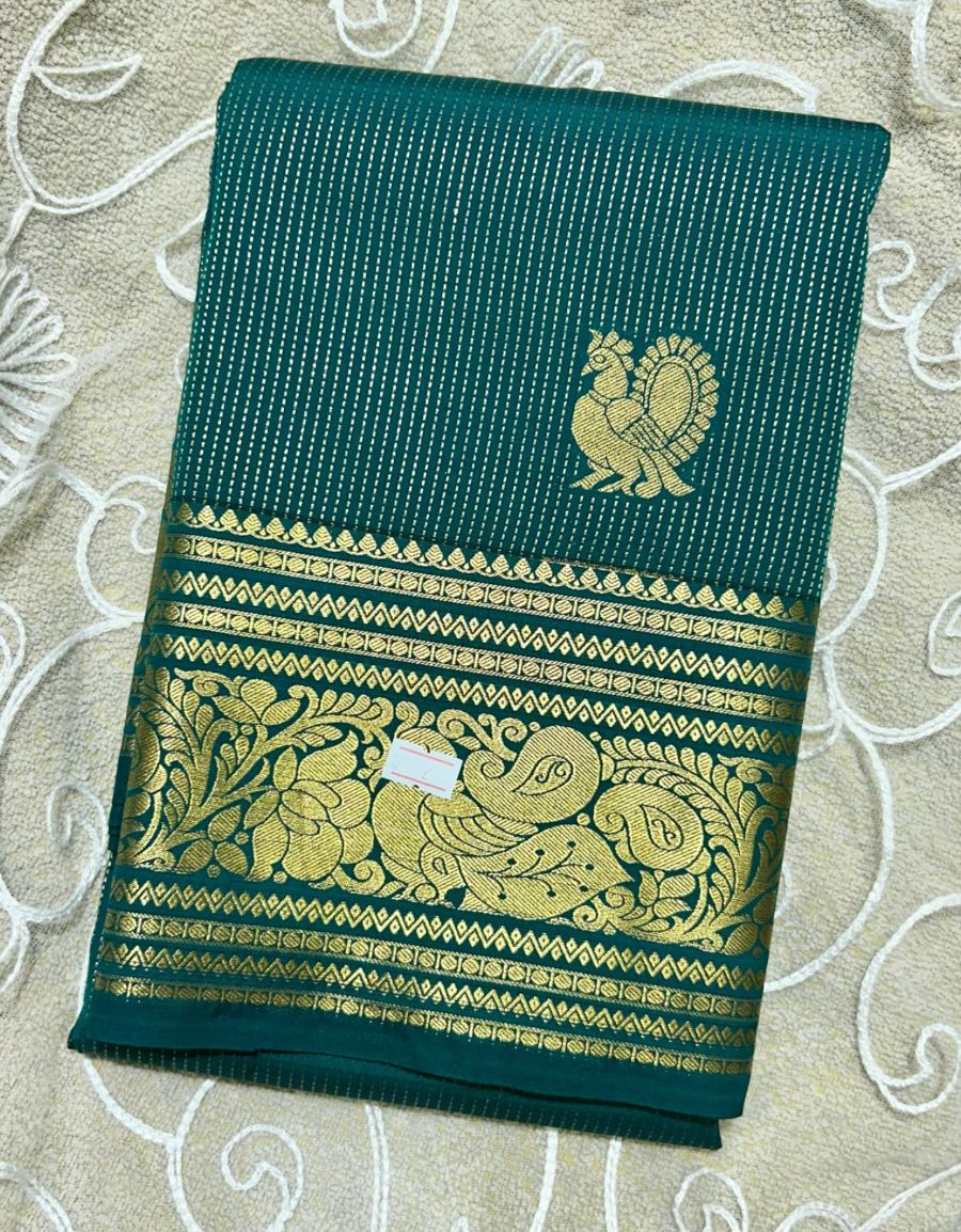 Teal Peacock Kanjivaram