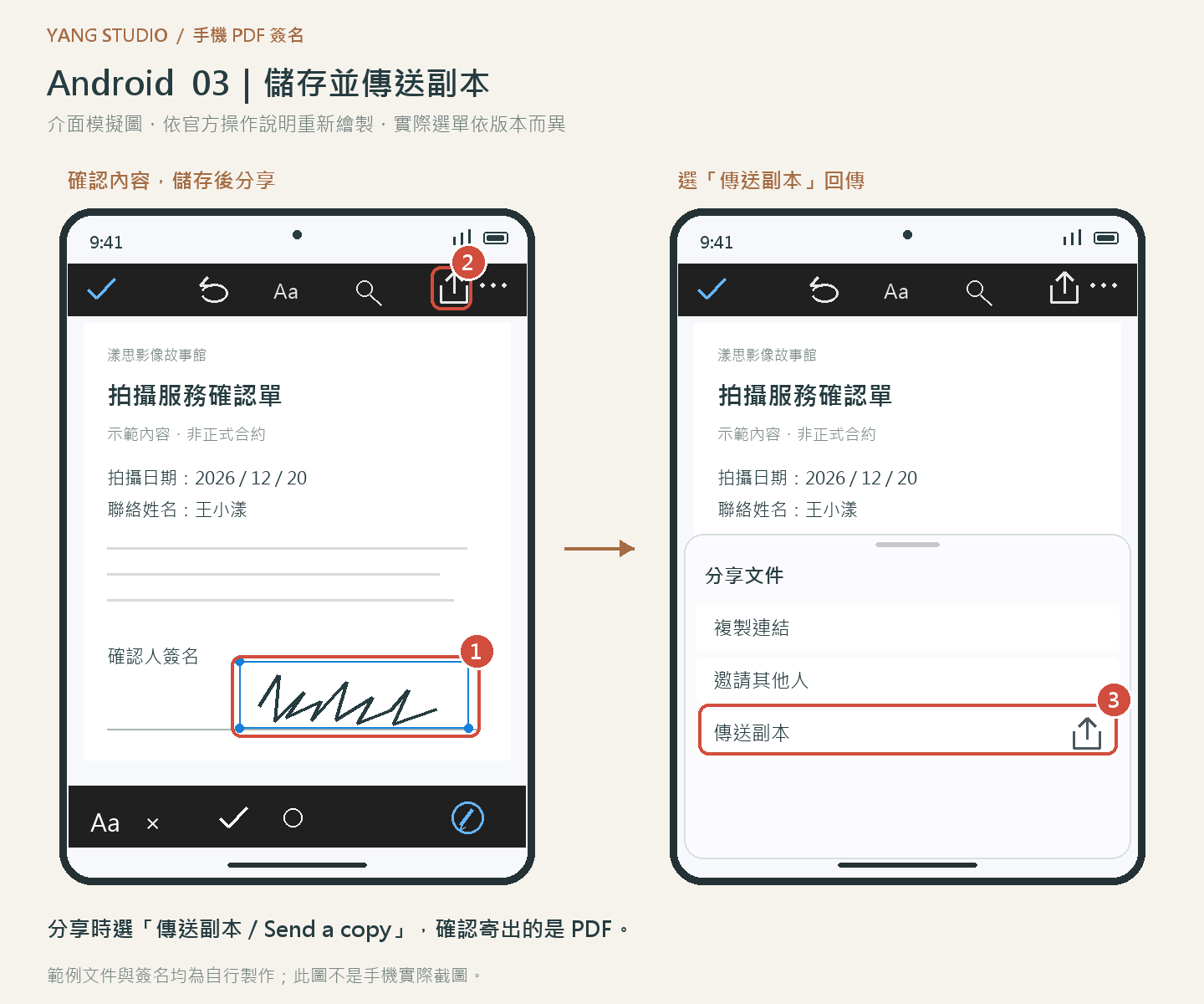 Android 步驟三:儲存簽好的文件並傳送副本