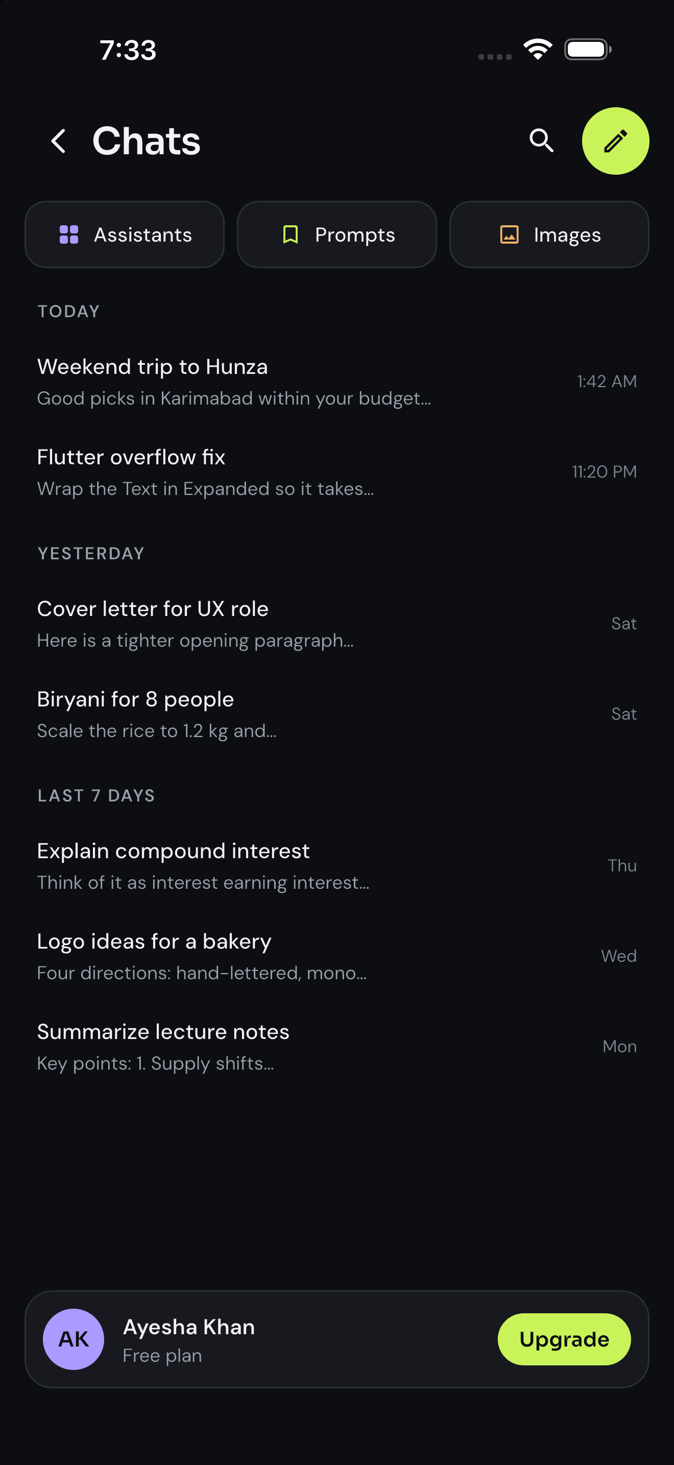 Lumo – AI Chat App UI Kit screen 7